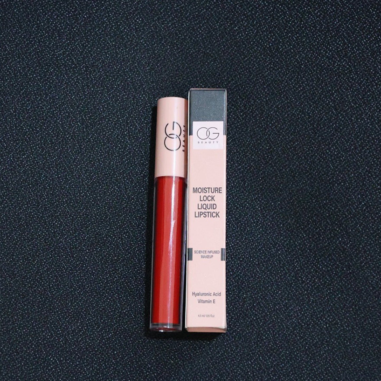 Red Rush Liquid Lipstick tube and applicator wand side view