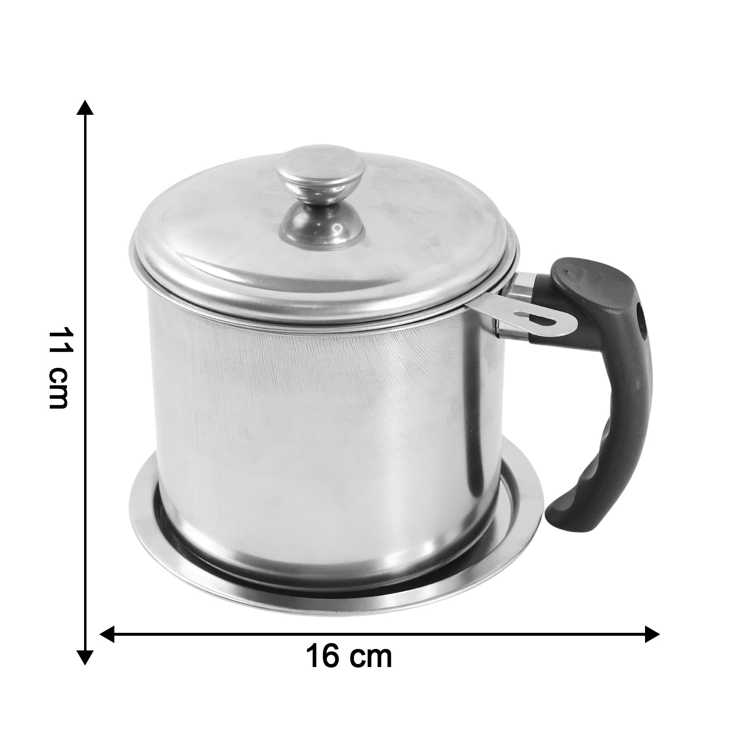 Premium stainless steel oil filter pot ideal for frying and cooking reuse