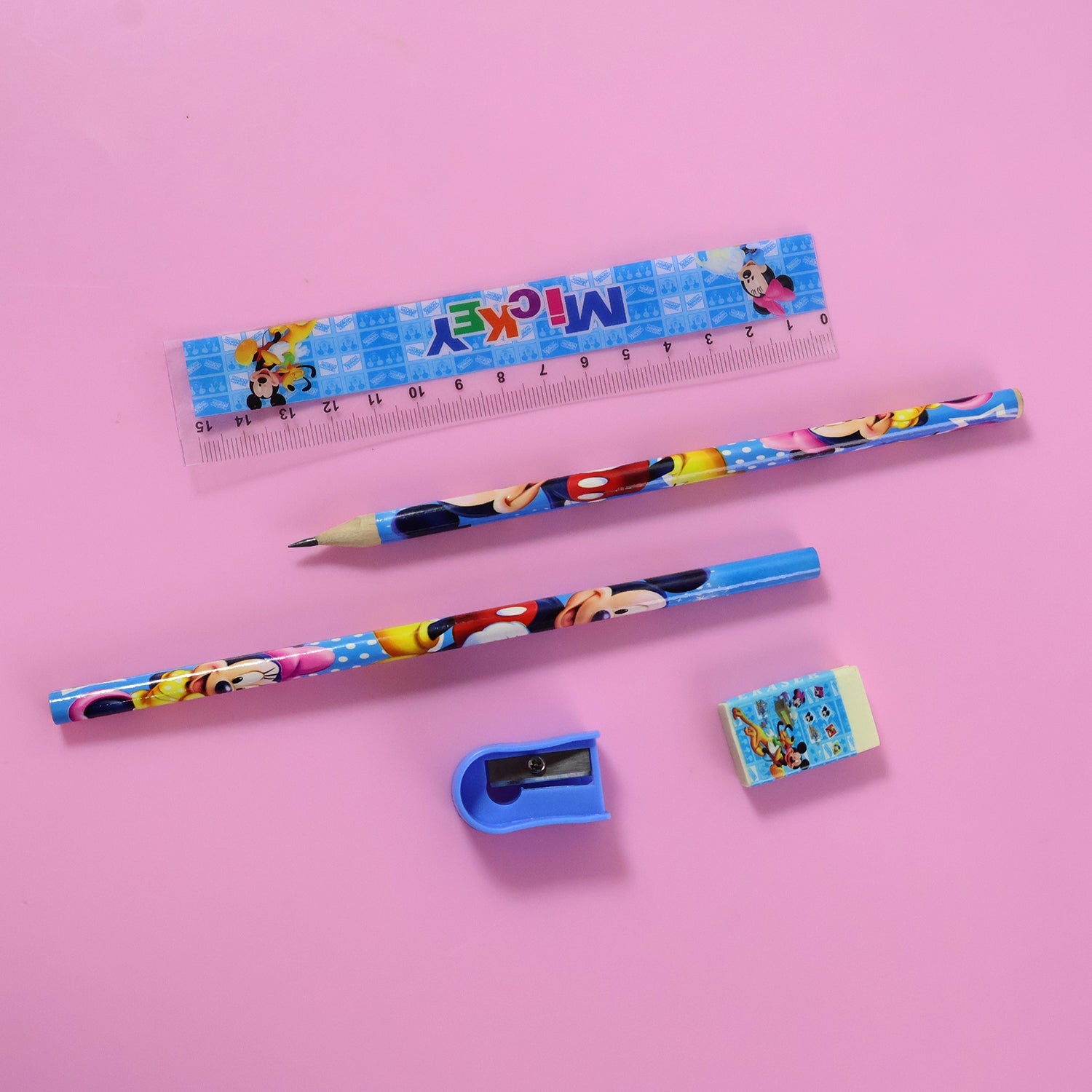 Close-up of kids drawing and writing stationery set