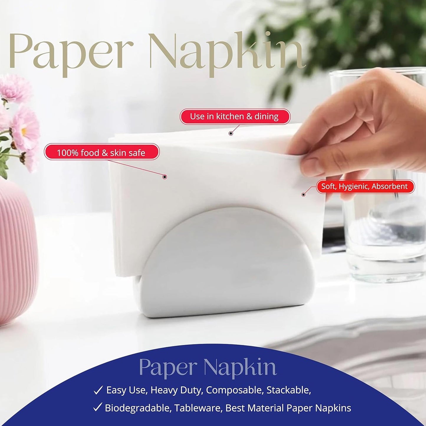 Disposable paper napkins ideal for dining and food service