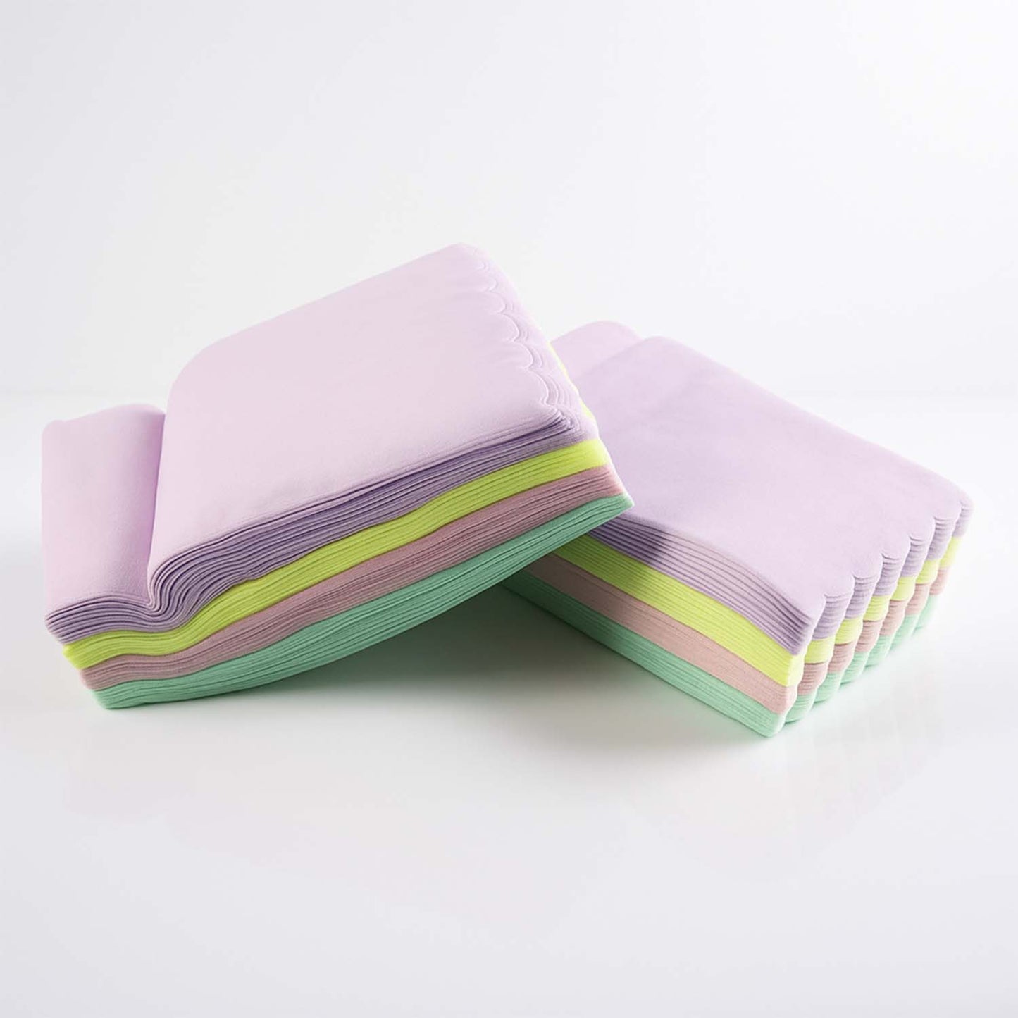 Roll of multicolor baking parchment paper sheets for cooking and baking.