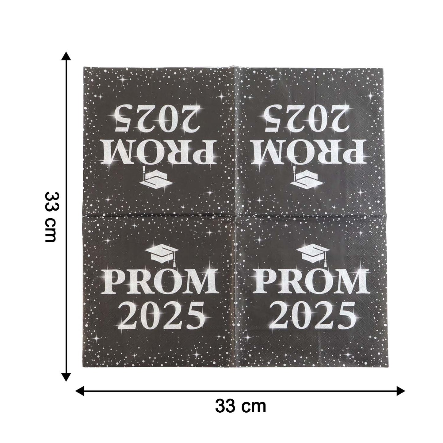 Close-up showing thickness and texture of Prom 2025 party napkins