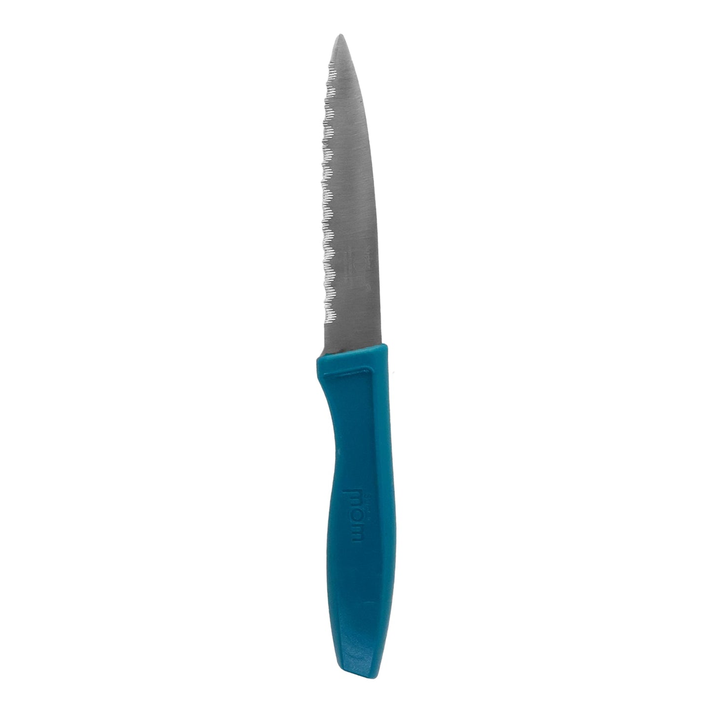 Sharp serrated edge on stainless steel paring knife