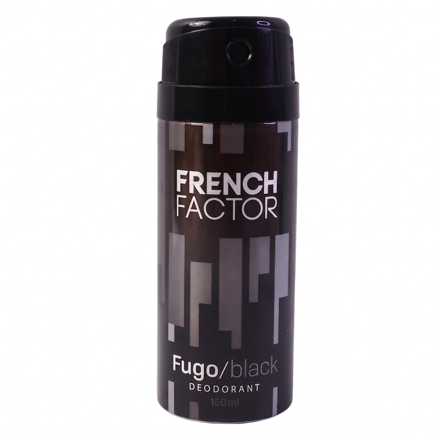 French Factor Black deodorant spray for men, easy to carry