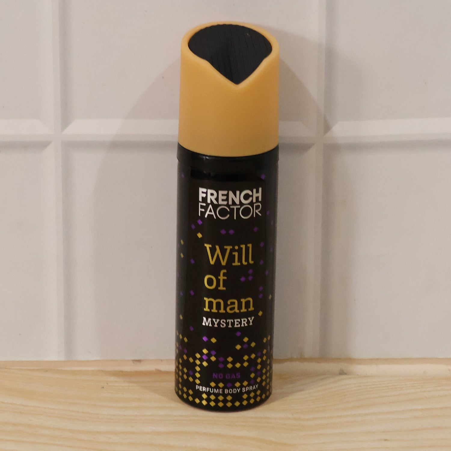 Packaging of French Factor Will of Man Mystery deodorant
