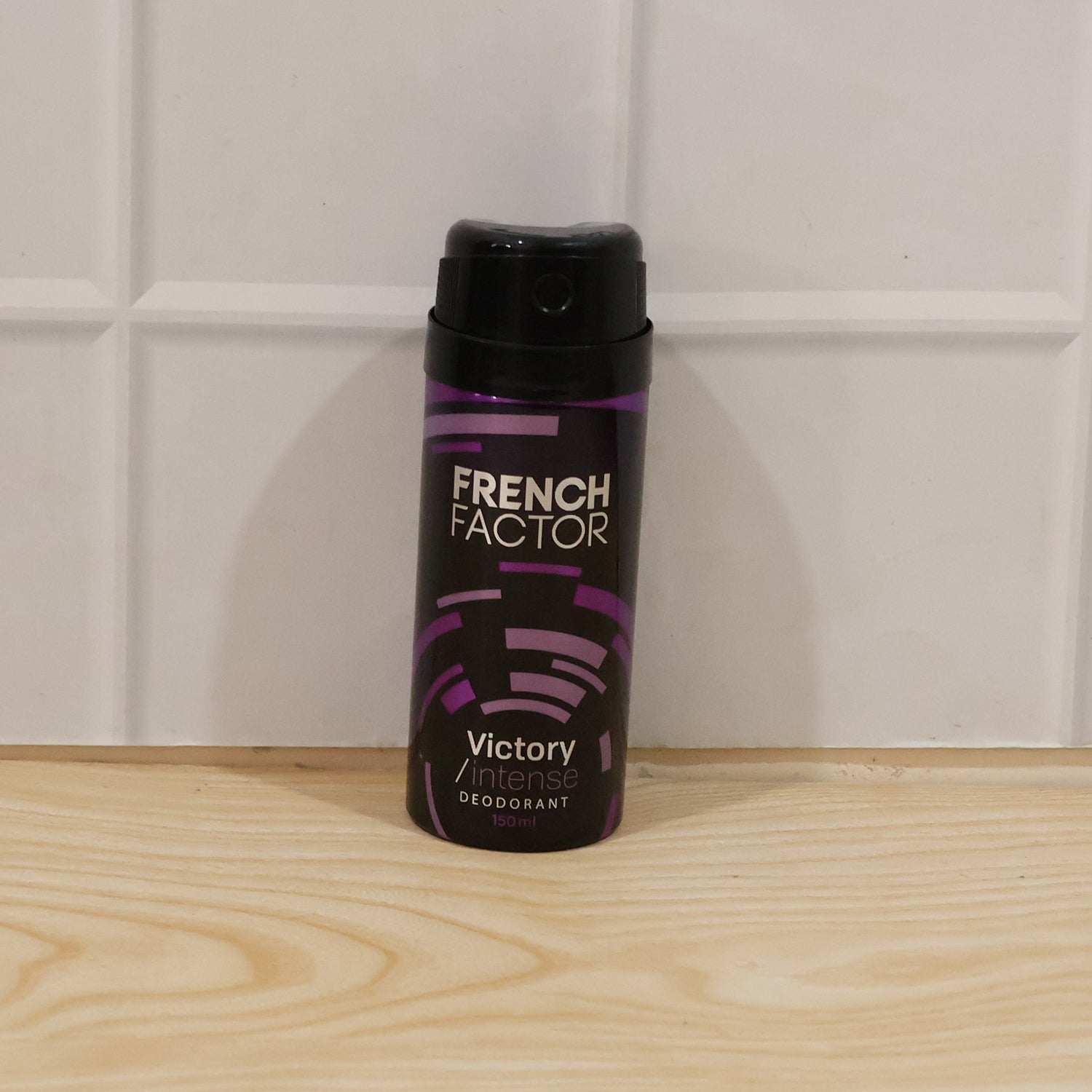 French Factor spray deodorant product display