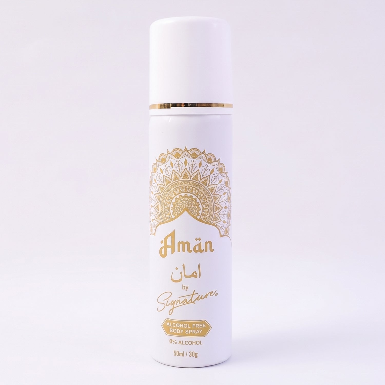 Premium halal men's Signature Aman fragrance spray in compact bottle