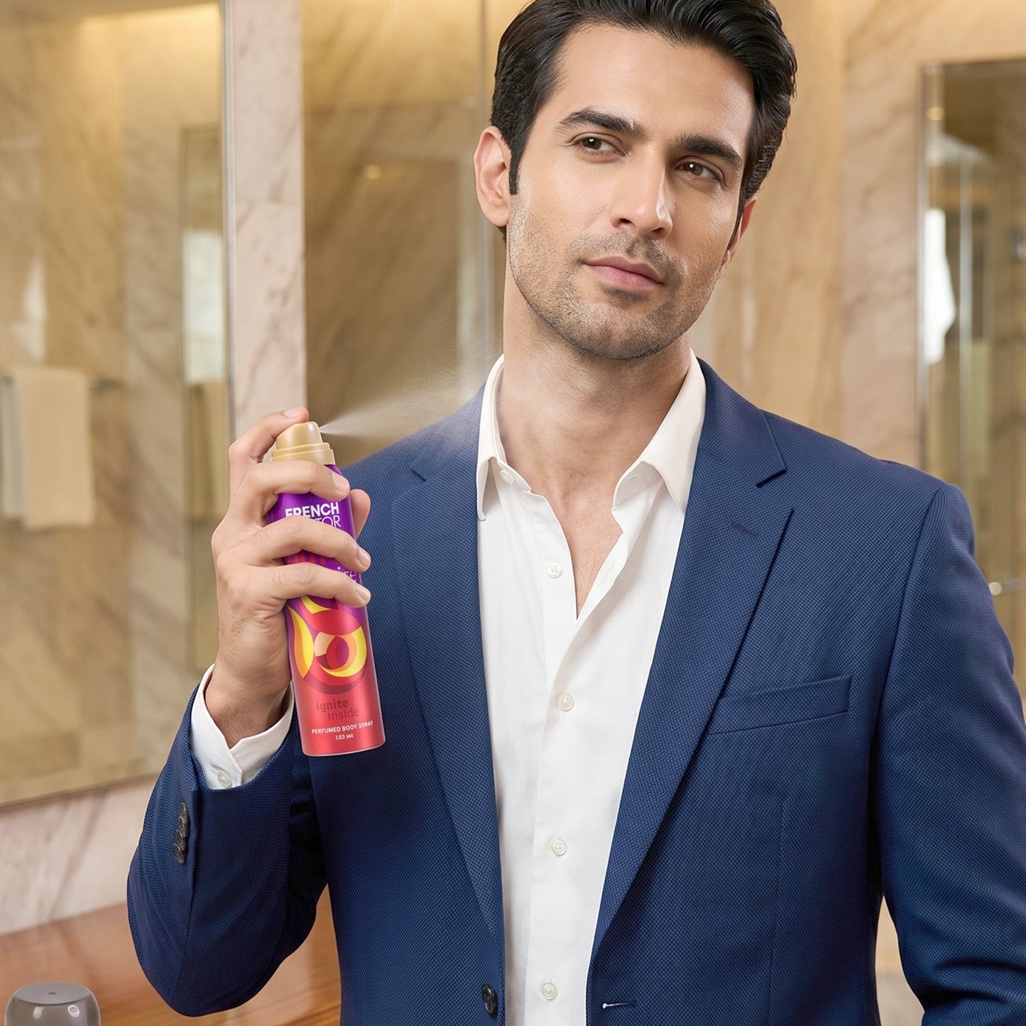 Compact 150 ML perfumed body spray for travel and daily use