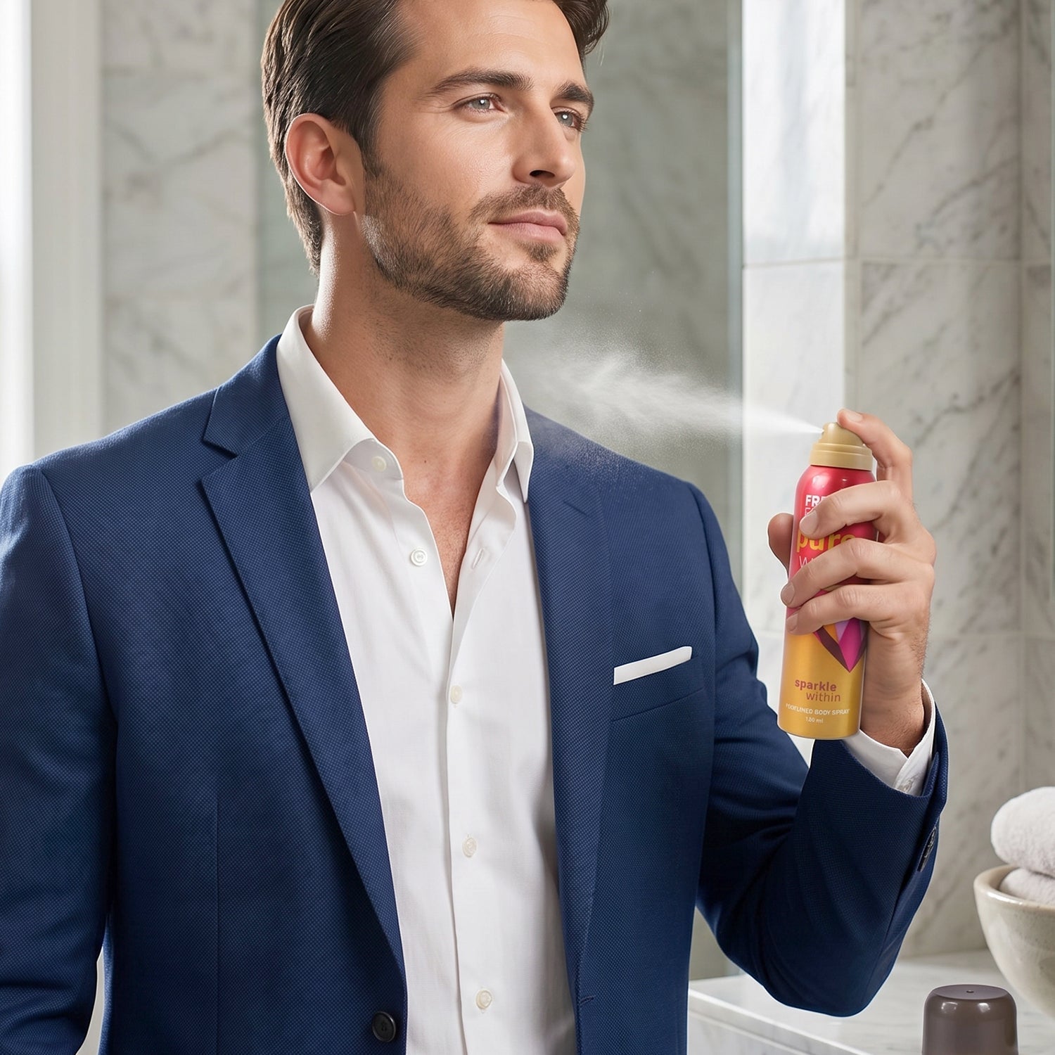 Compact 150 ML body spray bottle by French Factor
