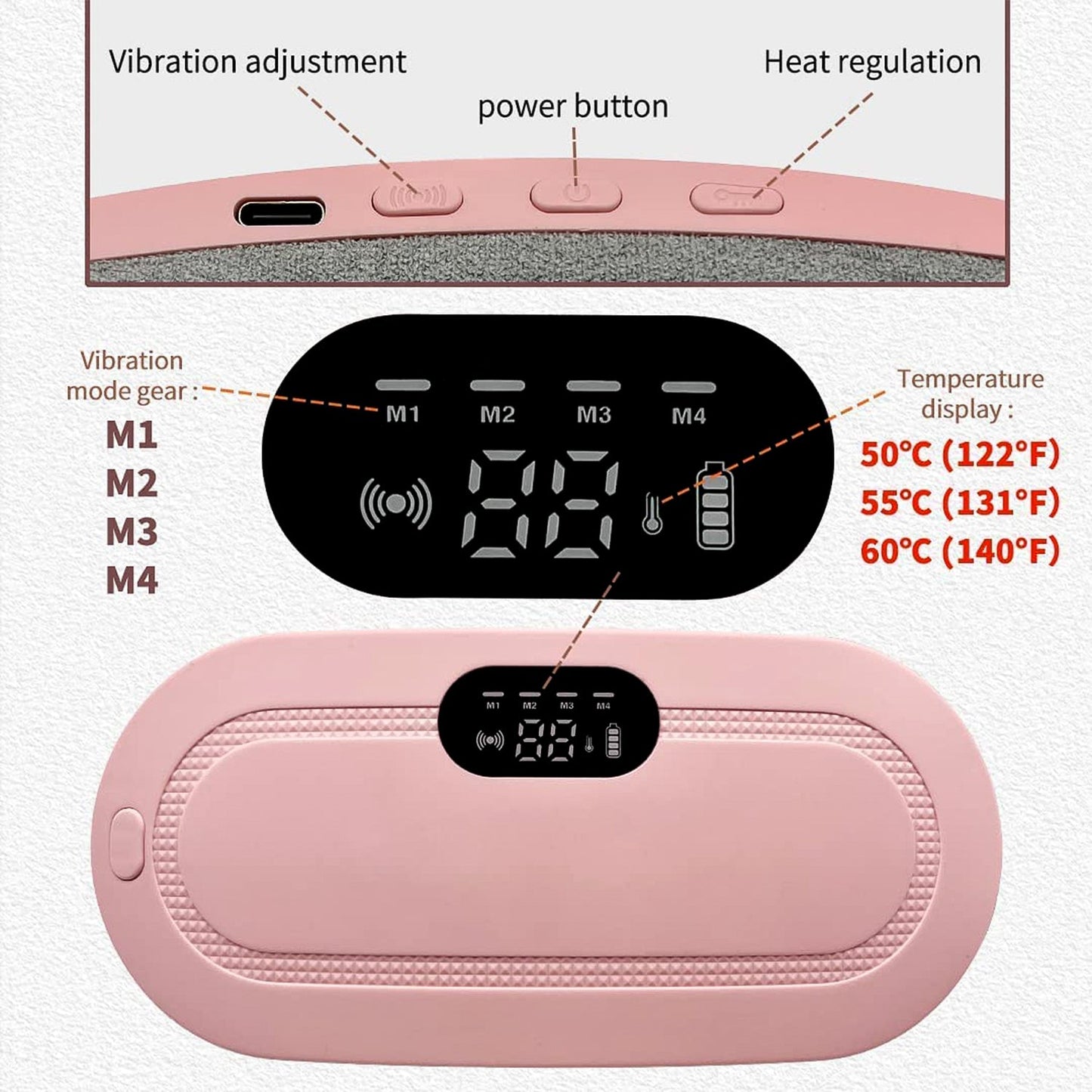 Pain relief heating wrap for lower back and abdomen comfort