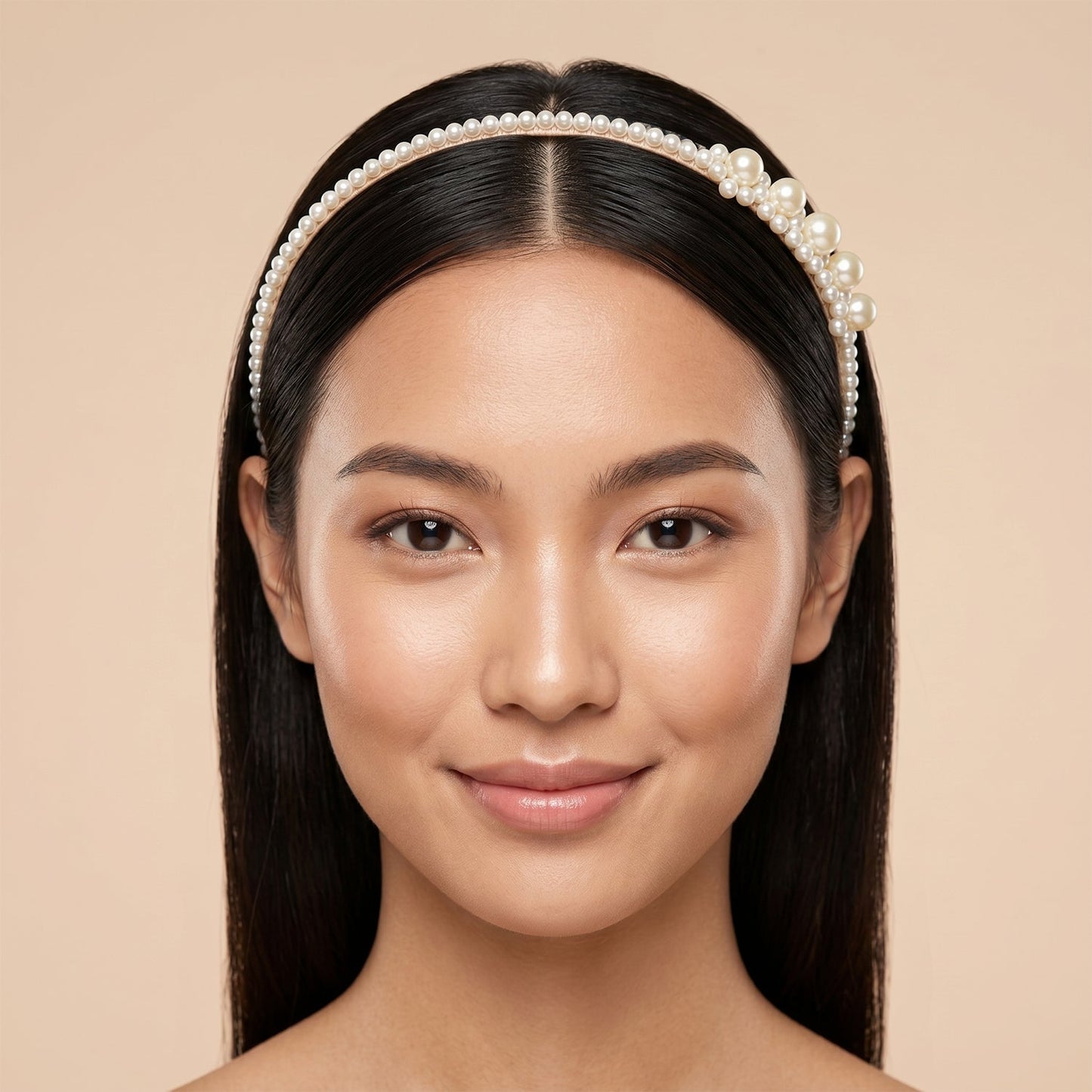Comfortable lightweight pearl hairband for women