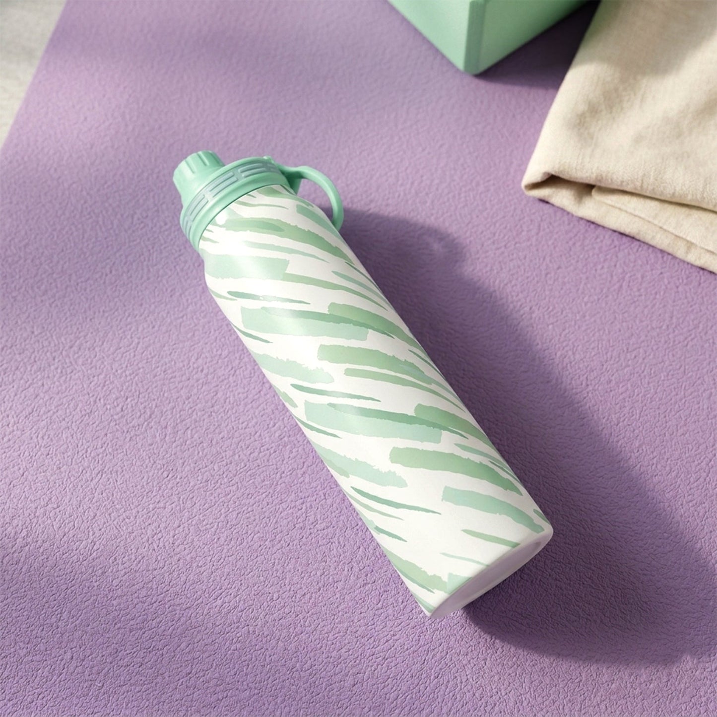 Durable stainless steel bottle with handle for portability