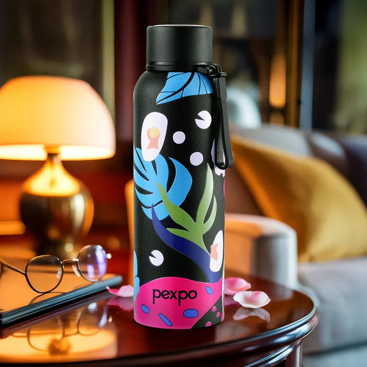 Trendy printed stainless steel water bottle for daily hydration