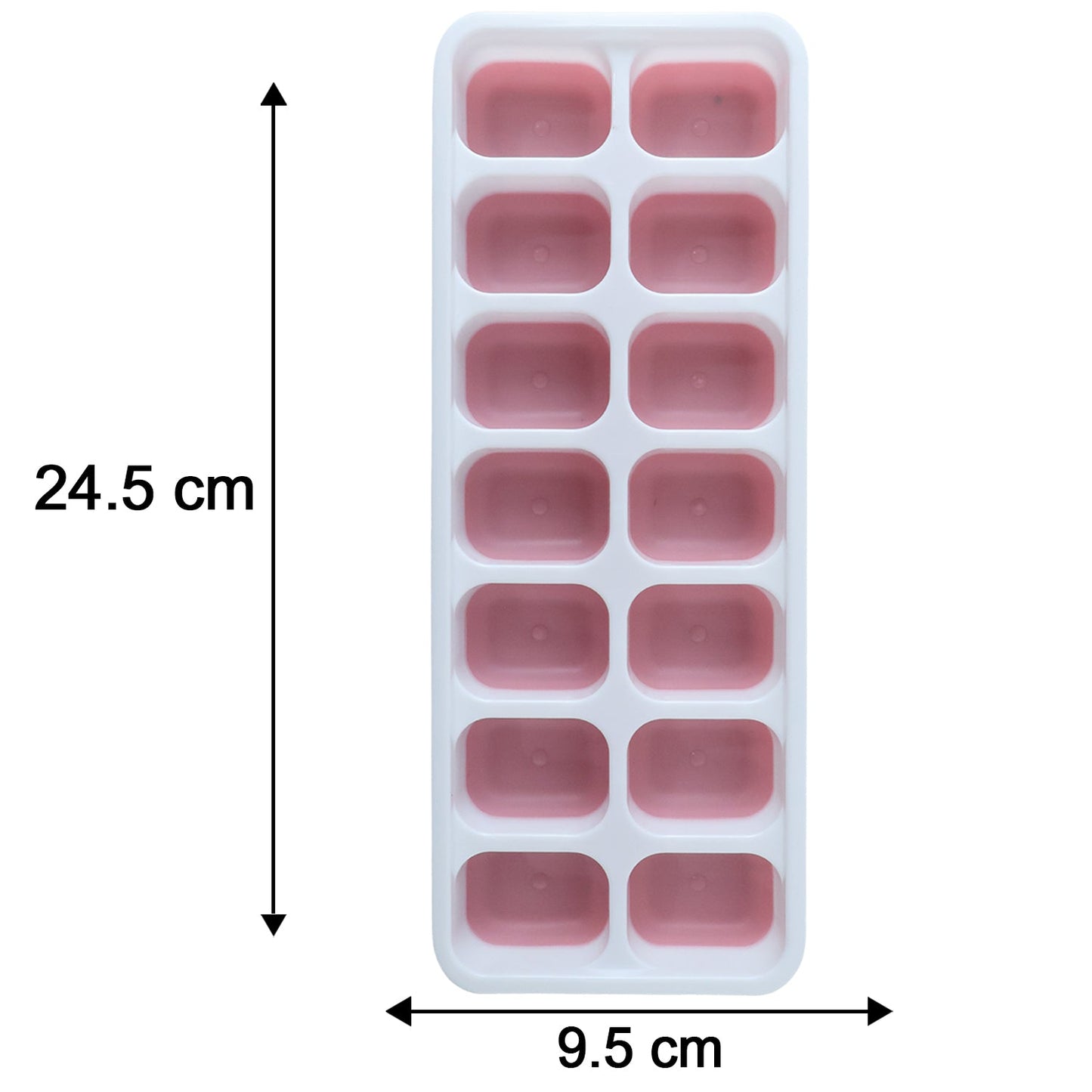Tray with dimensions for pink ice cube tray