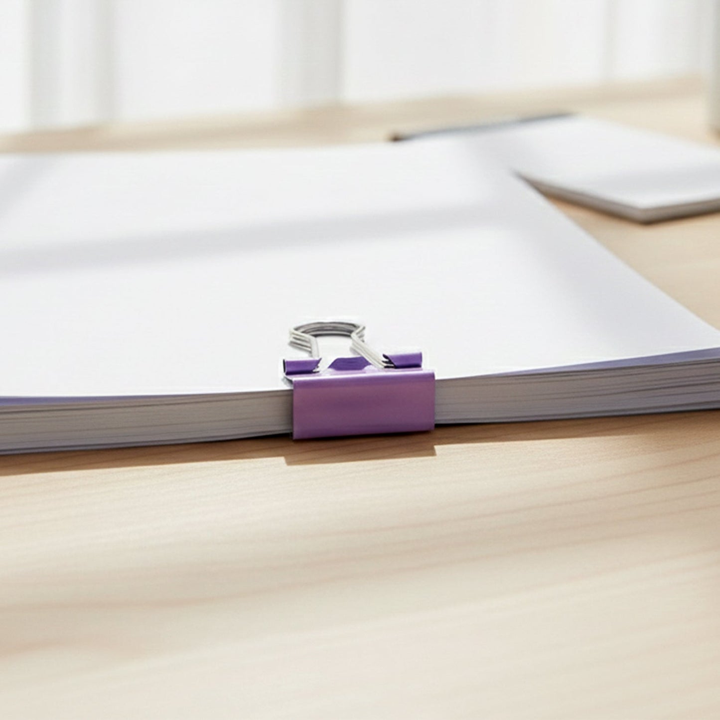 Close up of office stationery clips and pins for document organisation