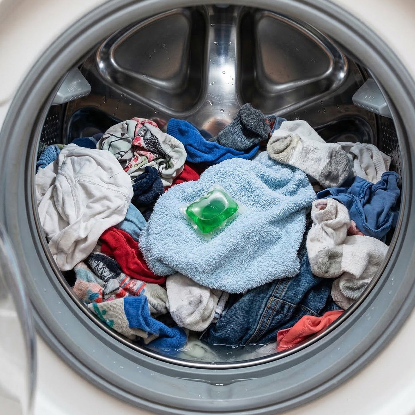 Laundry pods in eco-friendly container