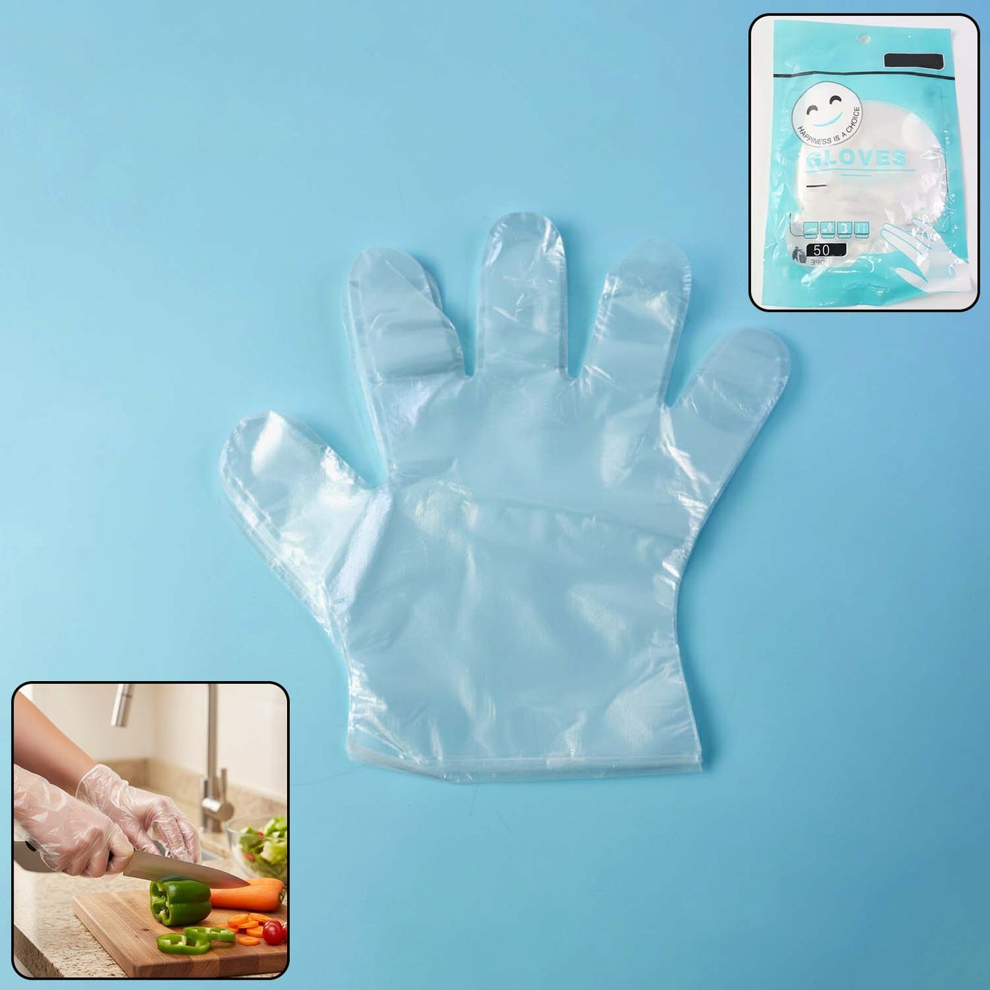 Disposable clear gloves for food handling and hygiene protection