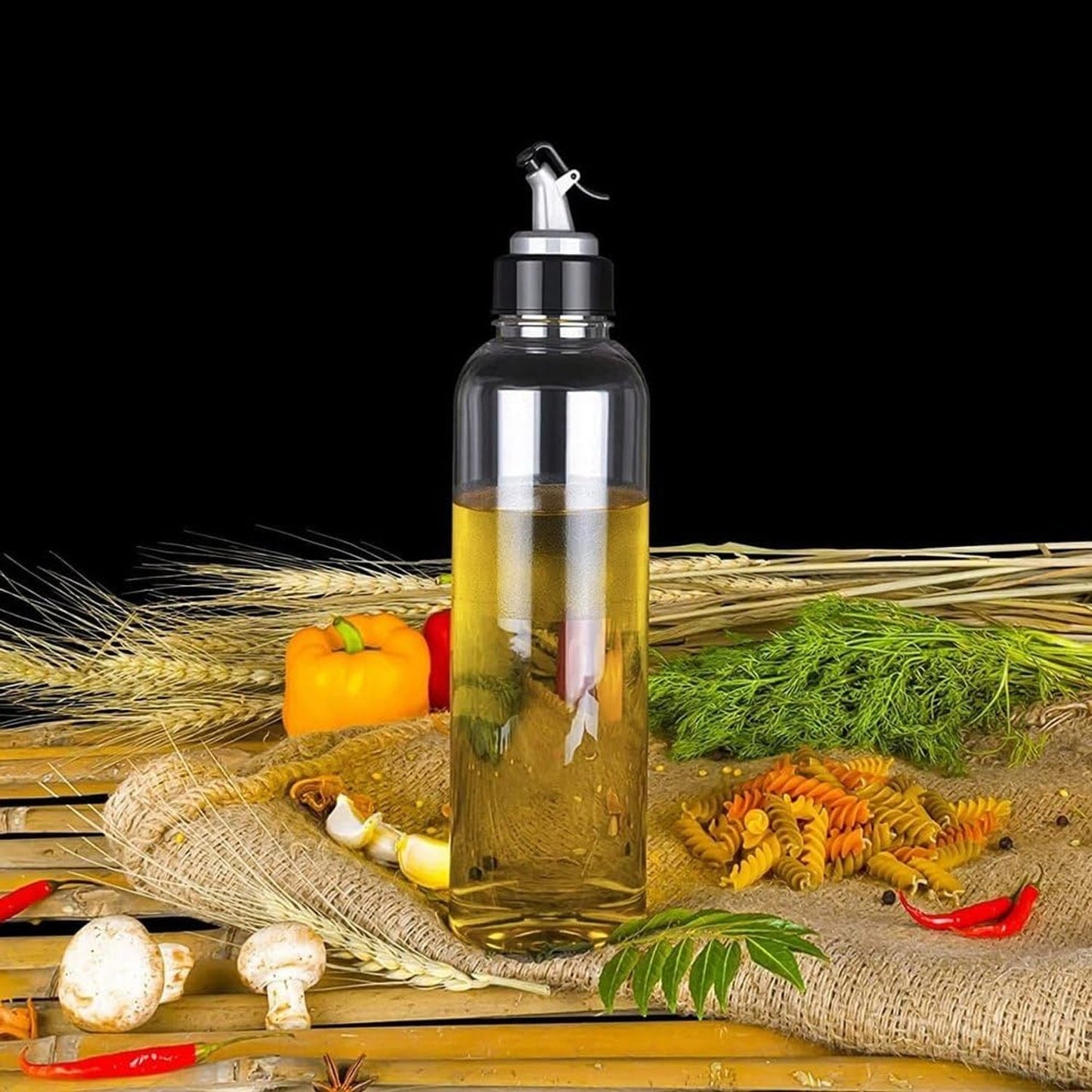 Leak proof oil pour bottle for cooking with easy flip cap