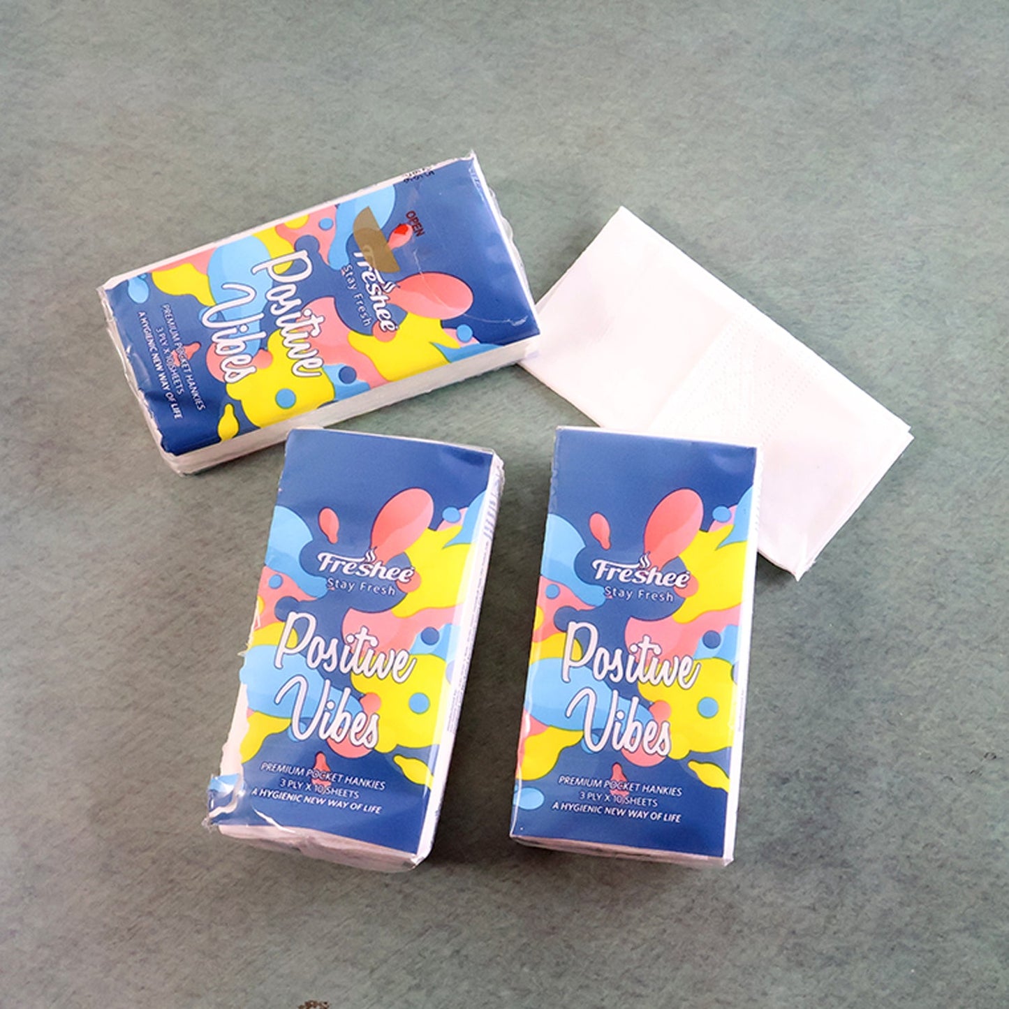 Set of pocket tissue packs ideal for travel and daily hygiene