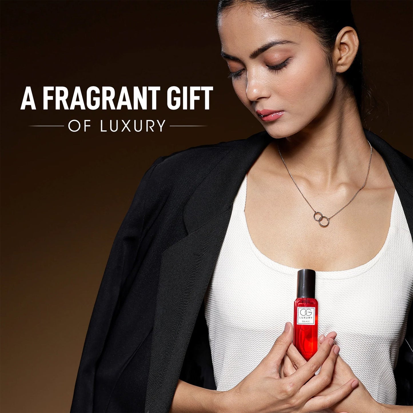Overhead shot of Pure Elegance Eau De Parfum Gift Set box with four perfumes