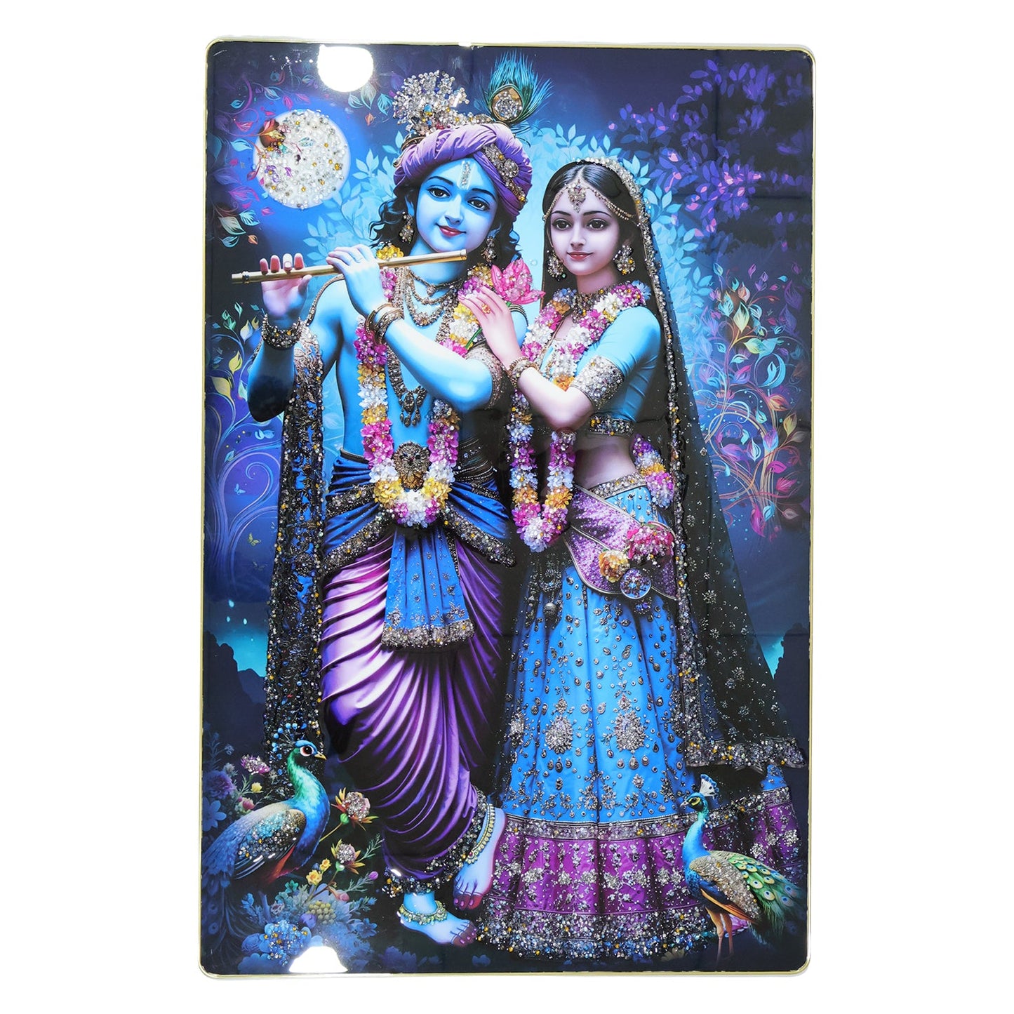 Decorative Radha Krishna wall frame hanging on modern wall