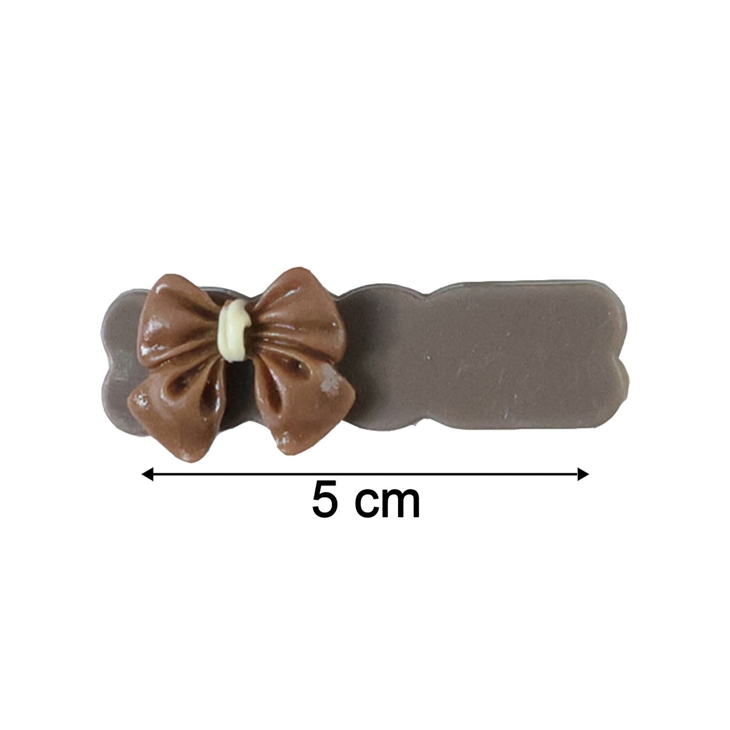 Size reference image showing length of bow hair clips measuring 14 cm