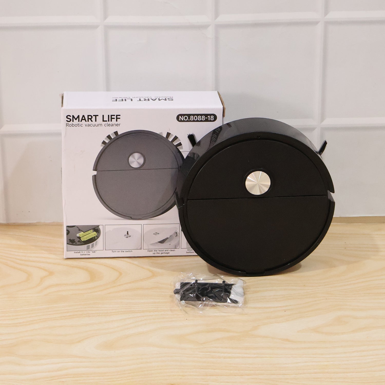 Hands-free robotic floor cleaner with automatic movement and slim profile
