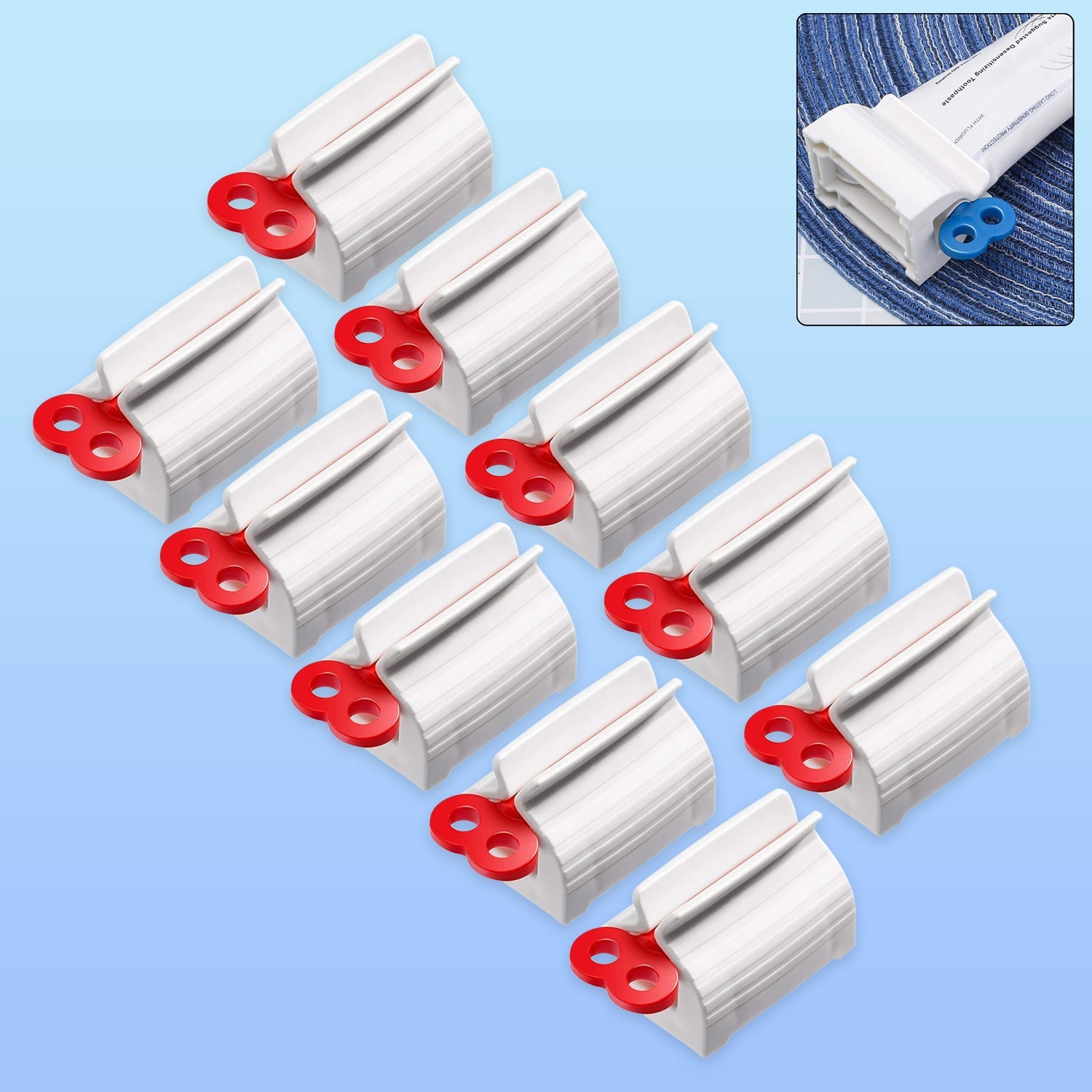 10-piece plastic tube squeezer set to save toothpaste and creams