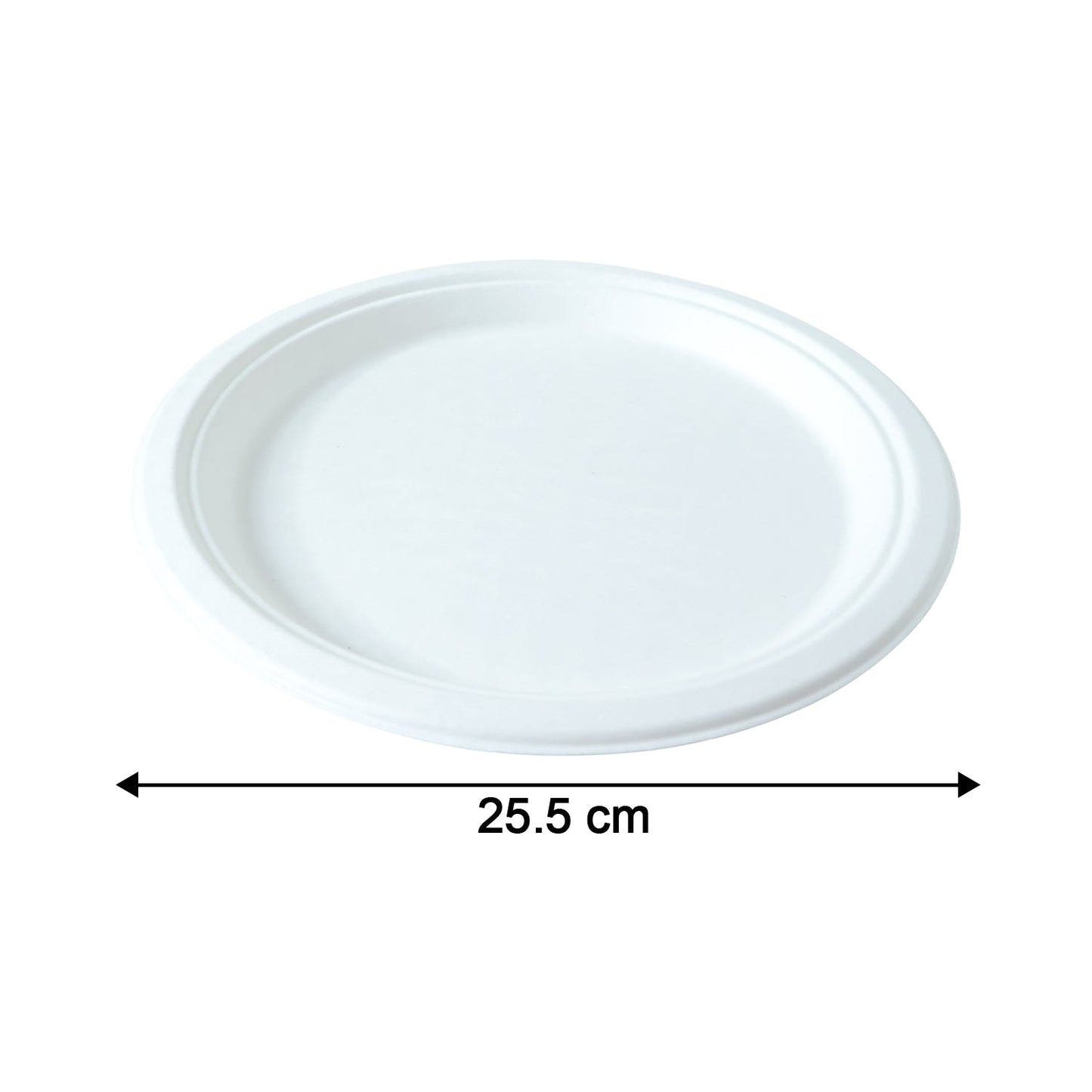 Stack of lightweight disposable round food plates