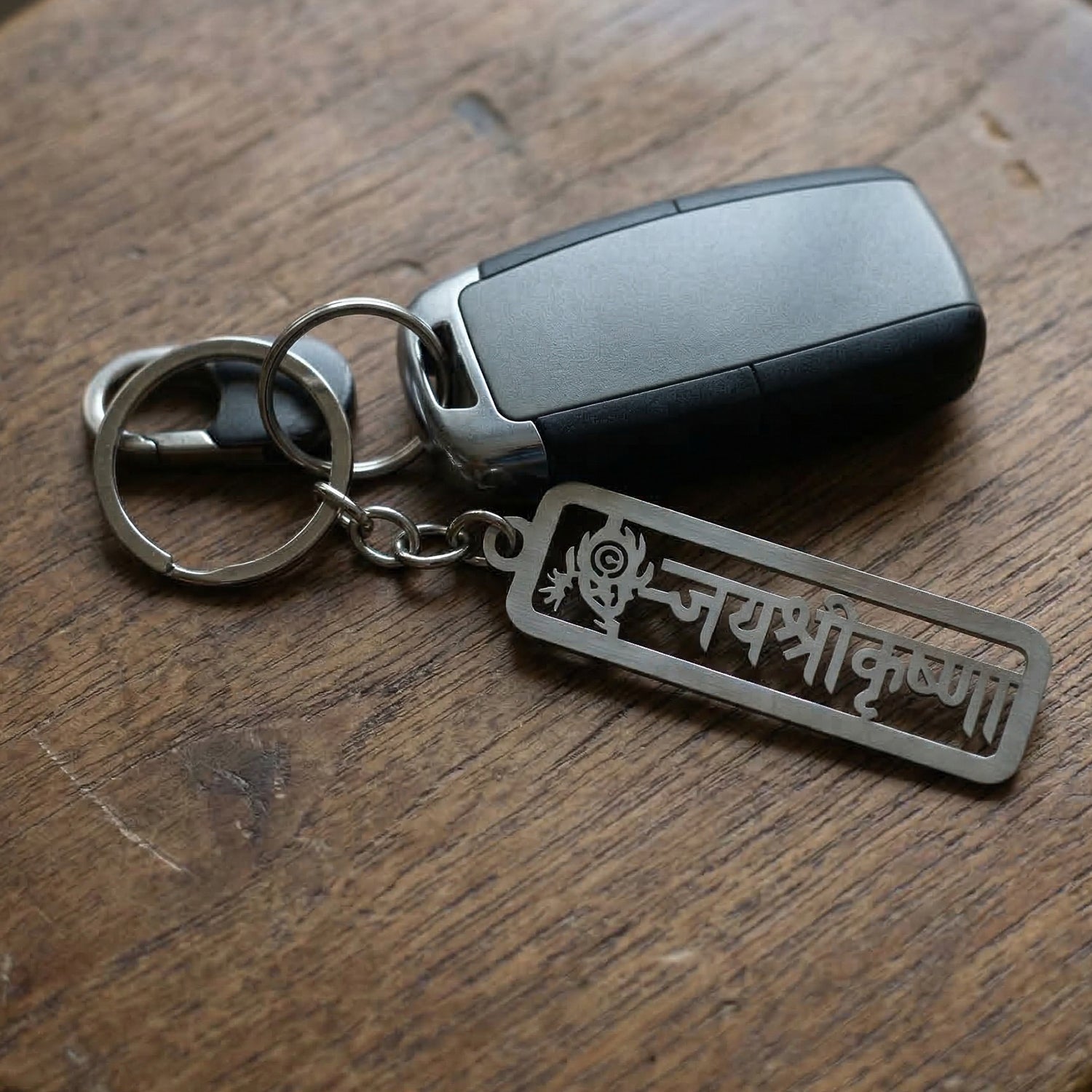 Hindu religious Krishna keychain as a spiritual everyday accessory