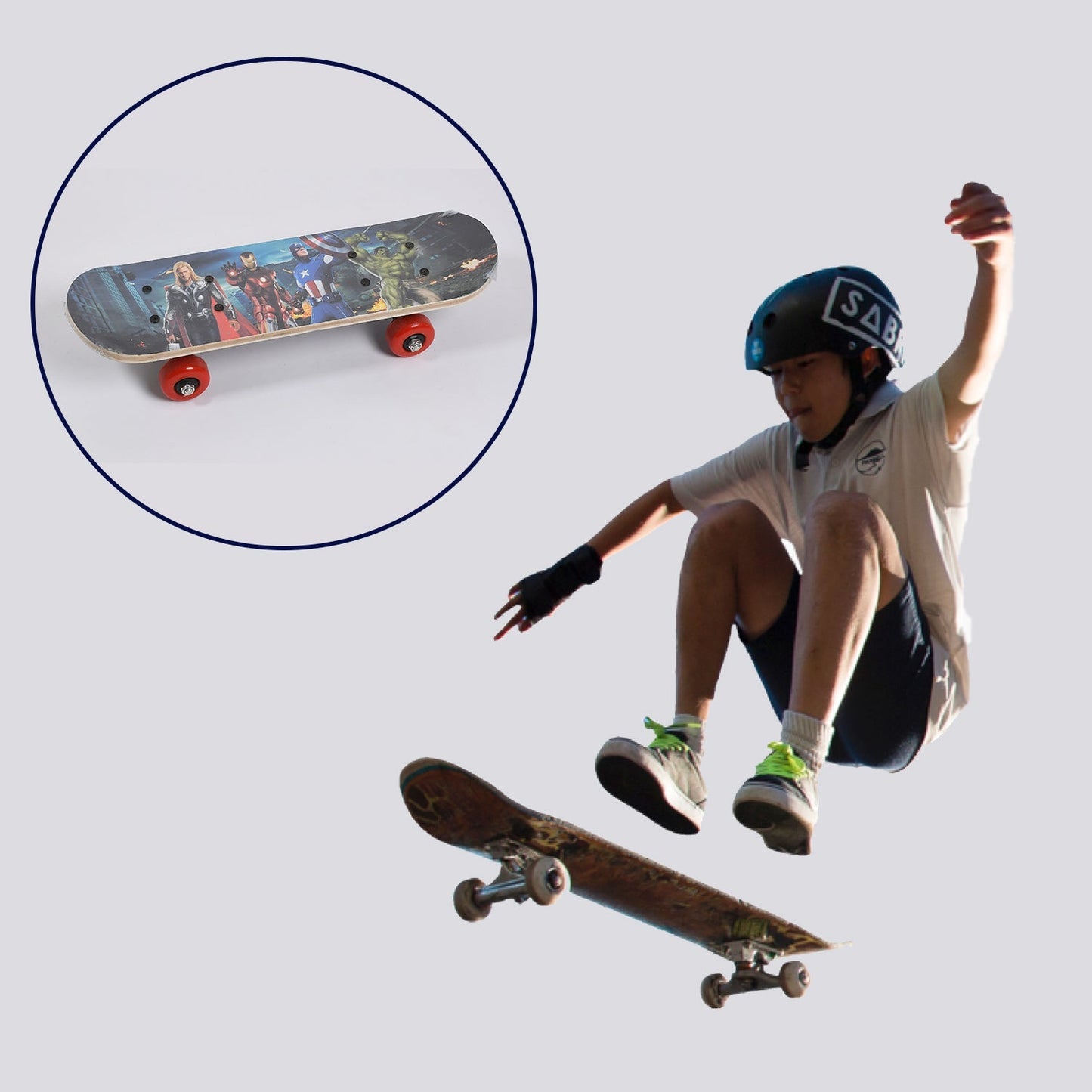 The Konex beginner skateboard designed for easy learning and control.
