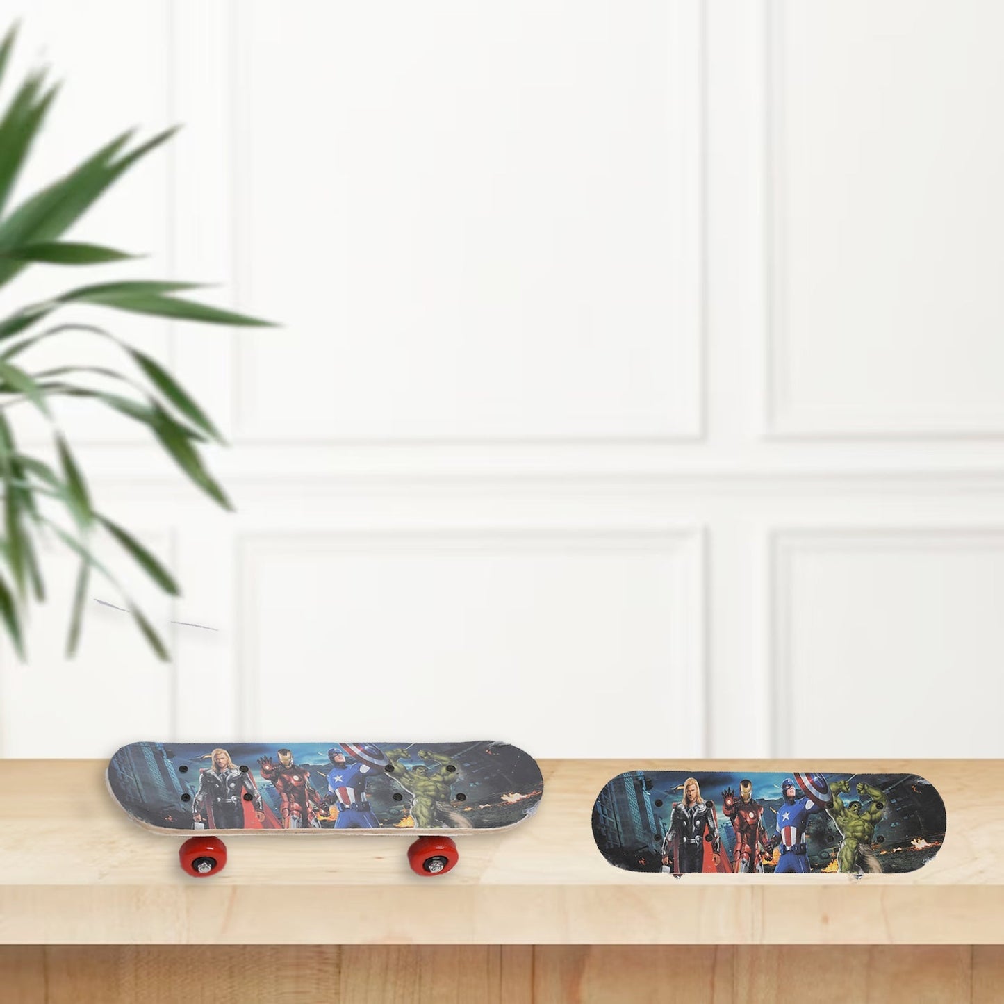 A rider performing a trick on the lightweight Konex wood skateboard.