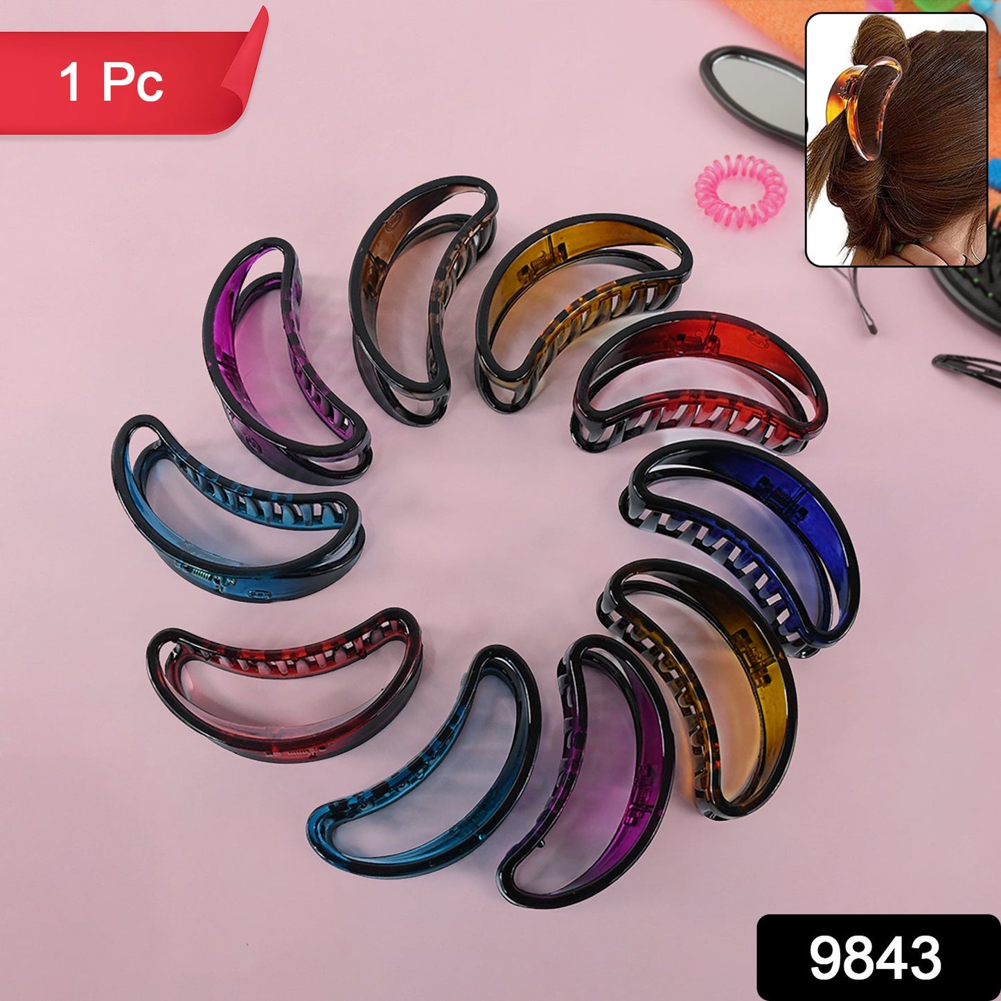 Simple matte hair barrette clamp made from durable plastic and resin materials.