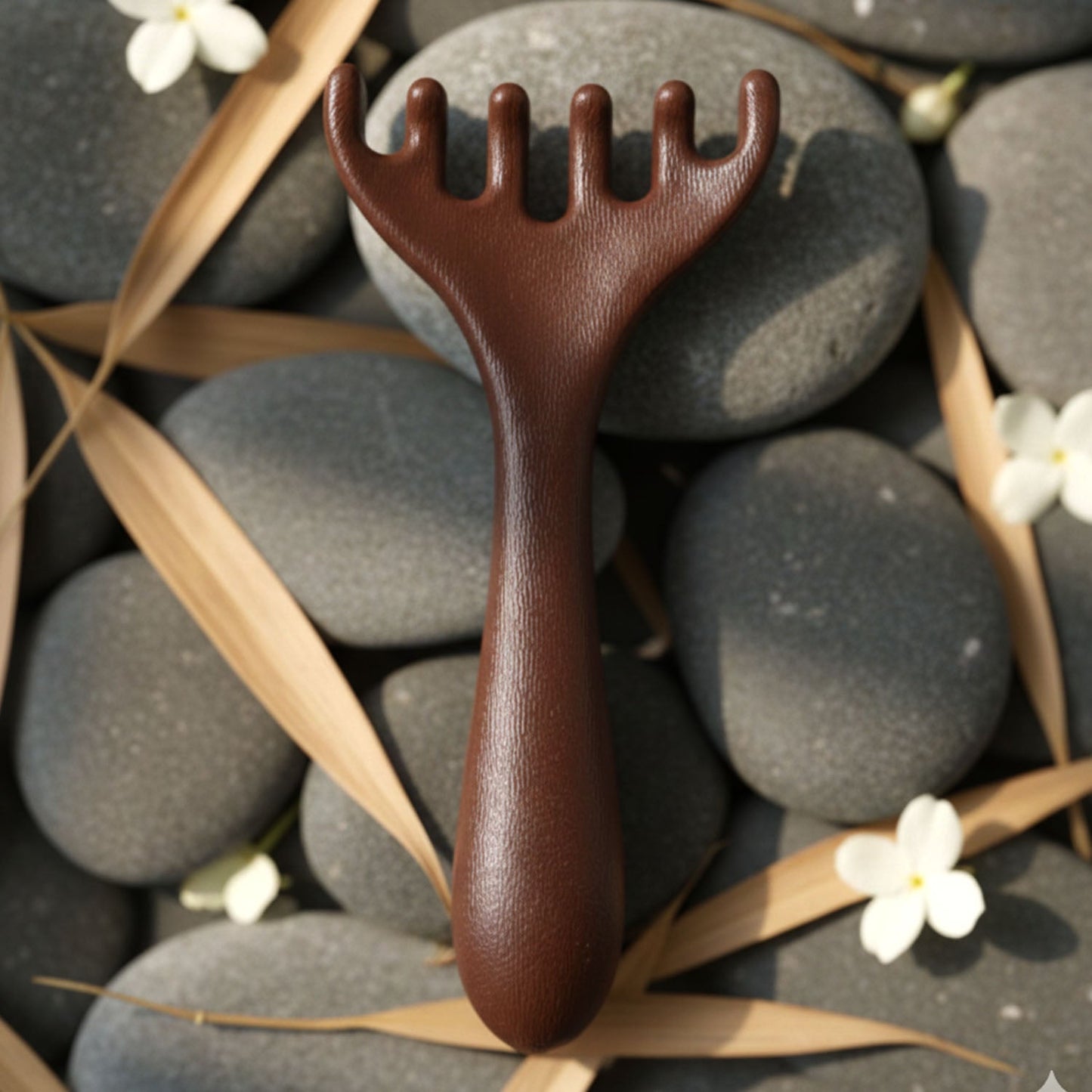 Stress relief scalp massage device with five finger design