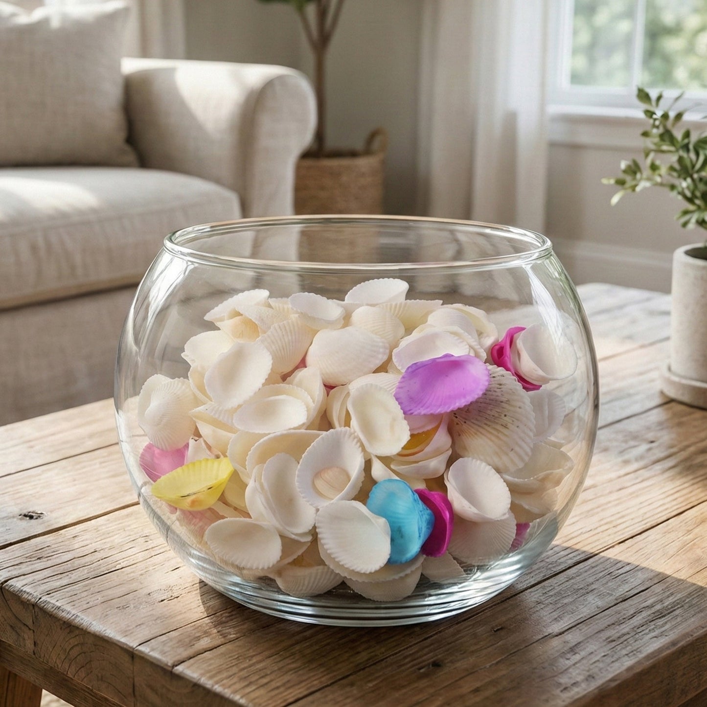 Natural decorative seashells in assorted shapes for crafts