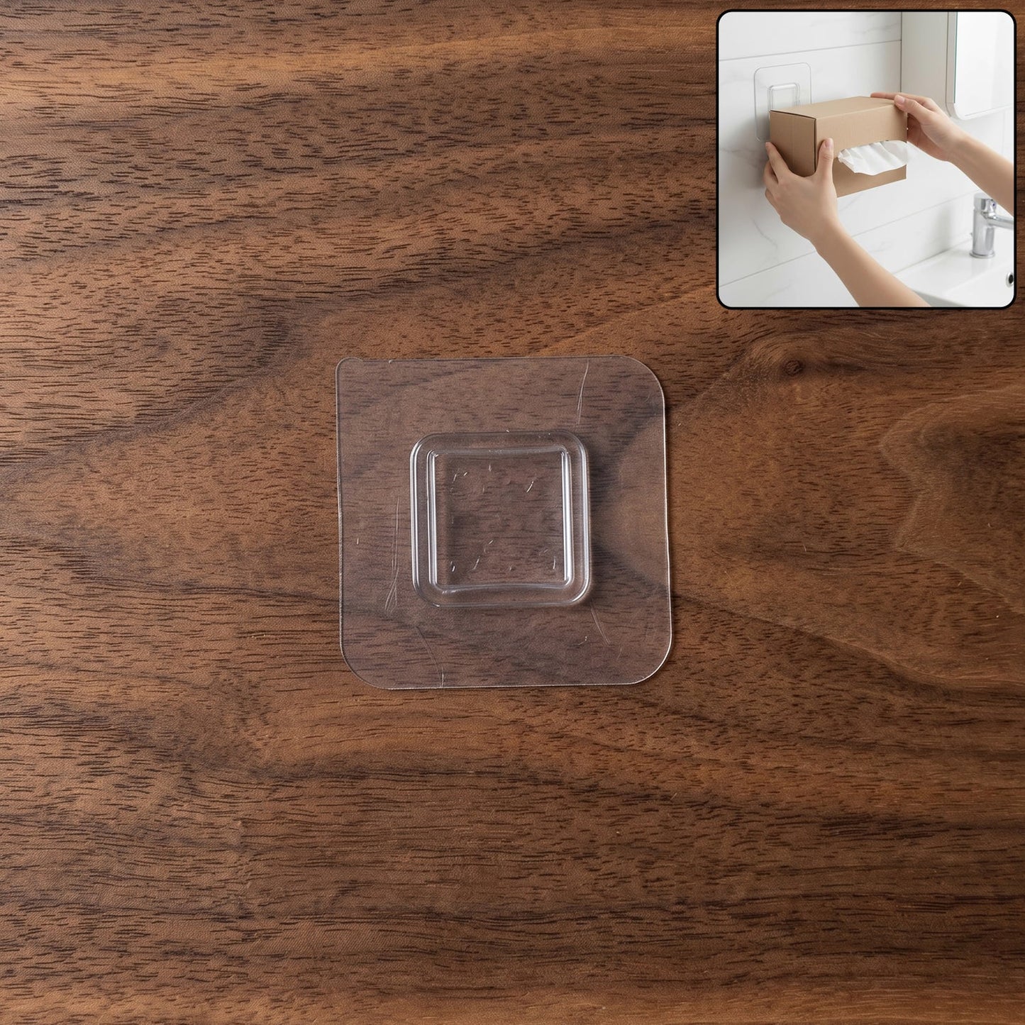 Transparent self-adhesive wall hook for easy mounting