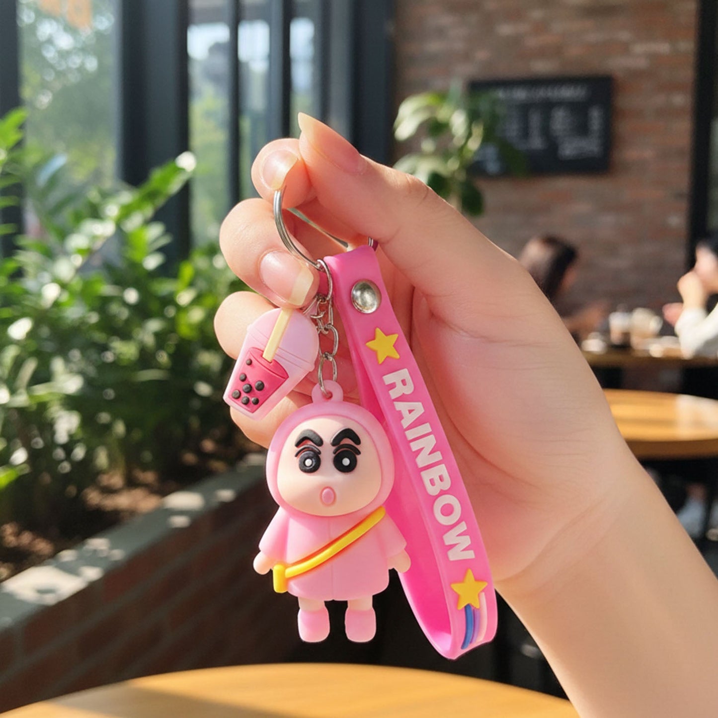 Kids cartoon character keychain accessory for backpacks
