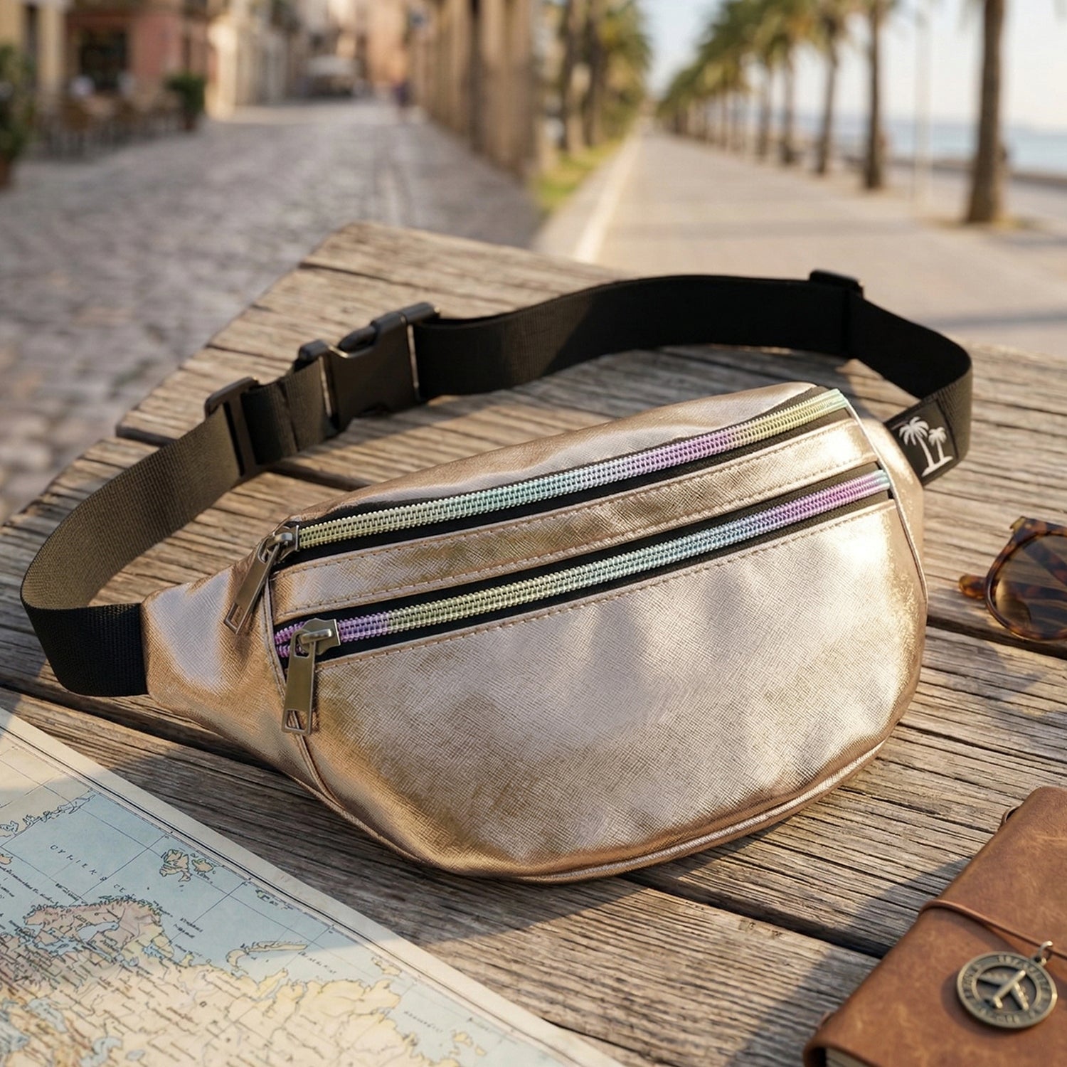 Storage pouch inside waist bag for essentials