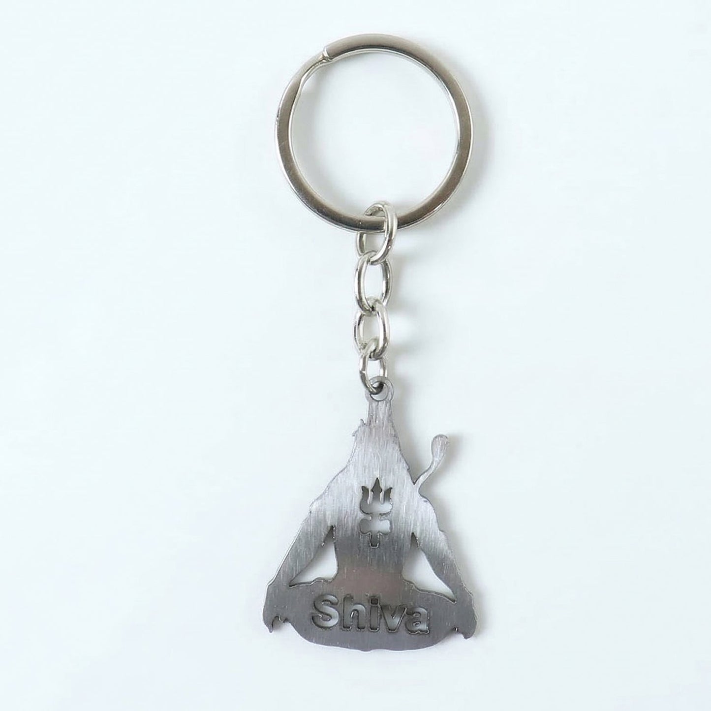 Stylish metal Trishul keychain with religious symbol
