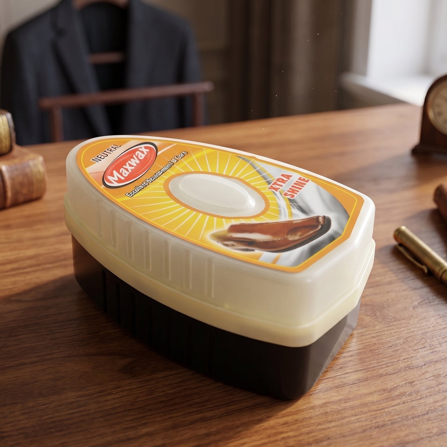 Easy to apply shoe shine liquid in travel size