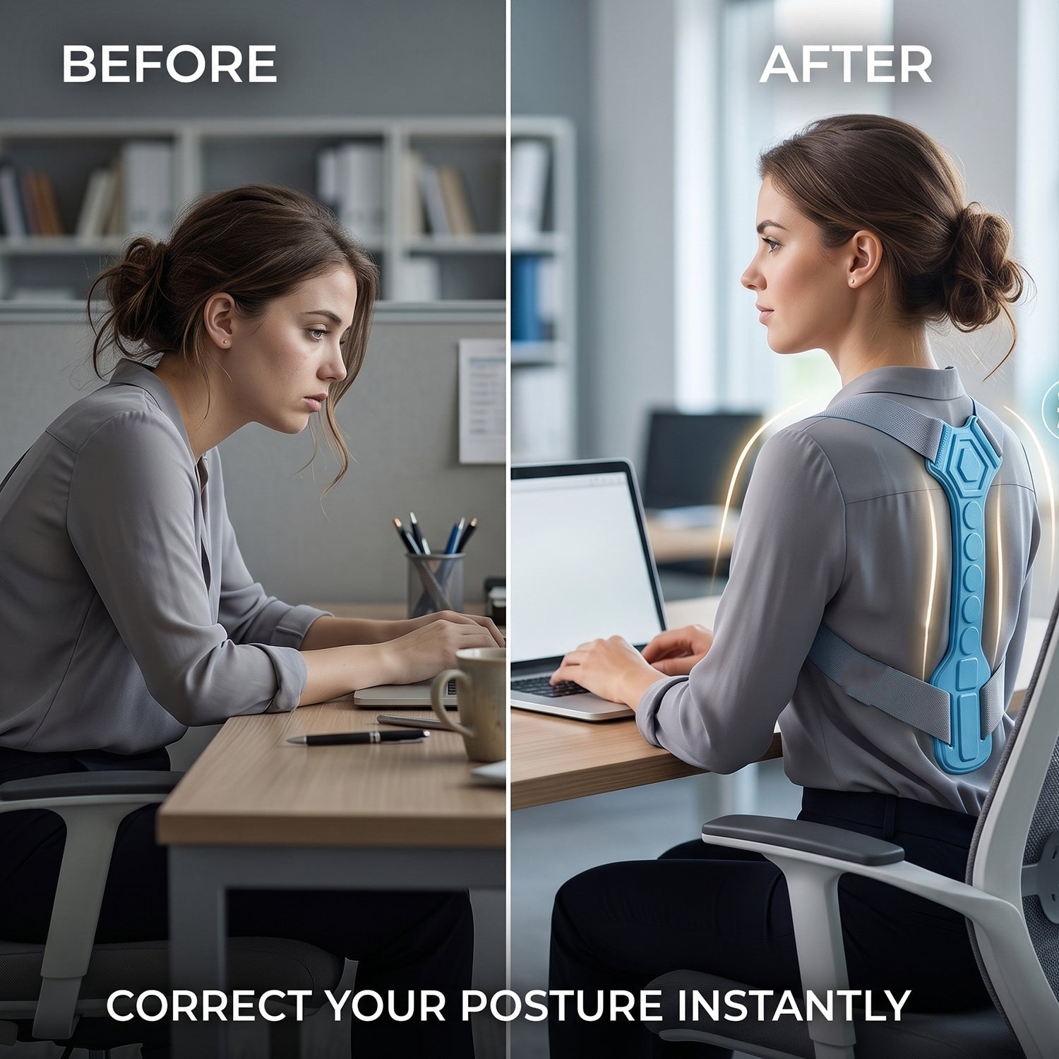 Discreet and comfortable posture correction belt