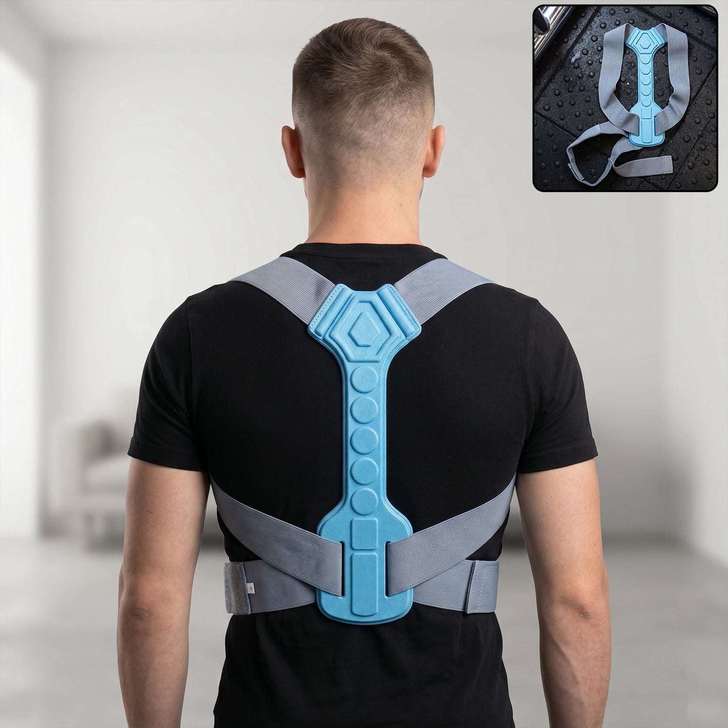 Back posture corrector belt supporting upper back in a comfortable design