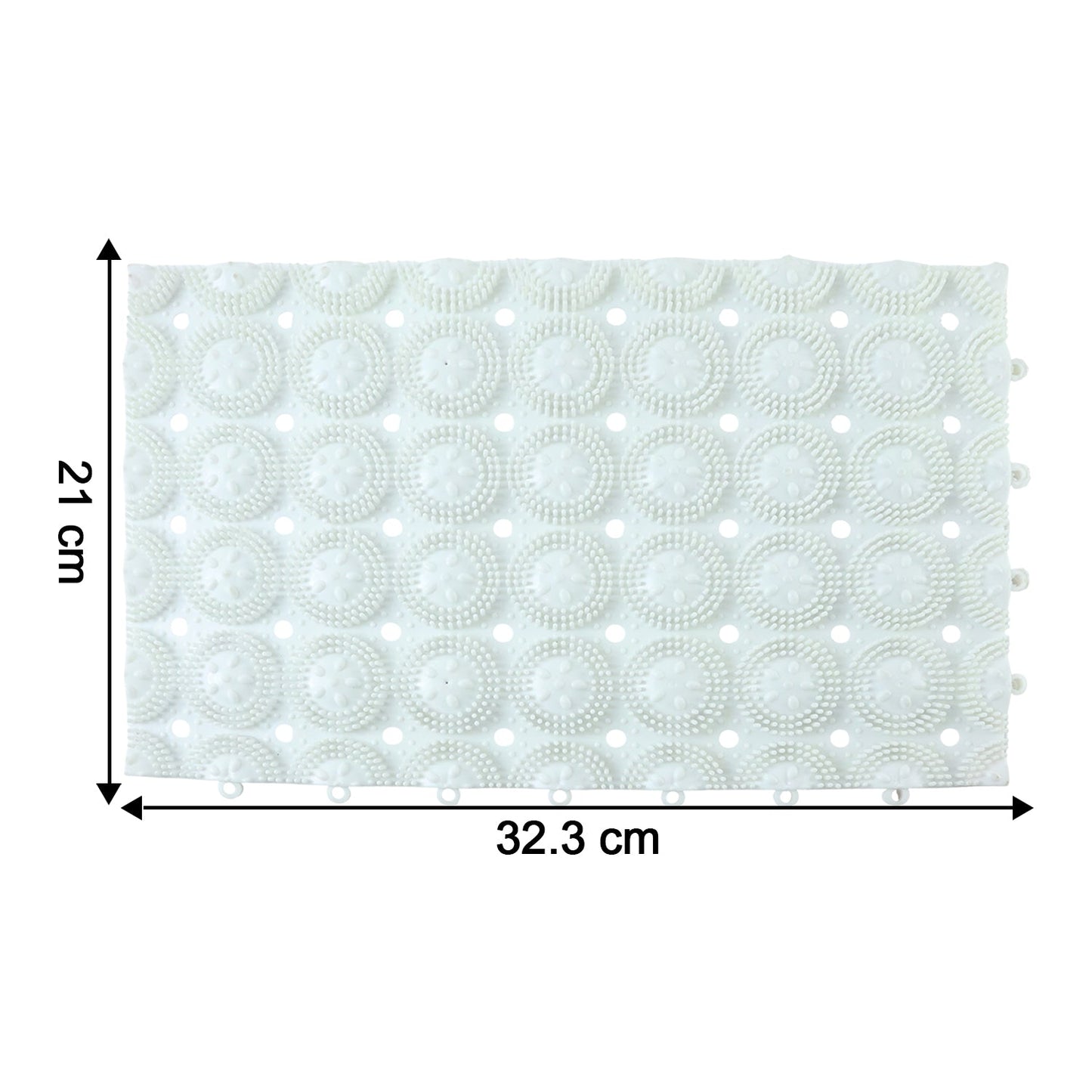 Close-up of textured surface on massage bath mat for foot stimulation