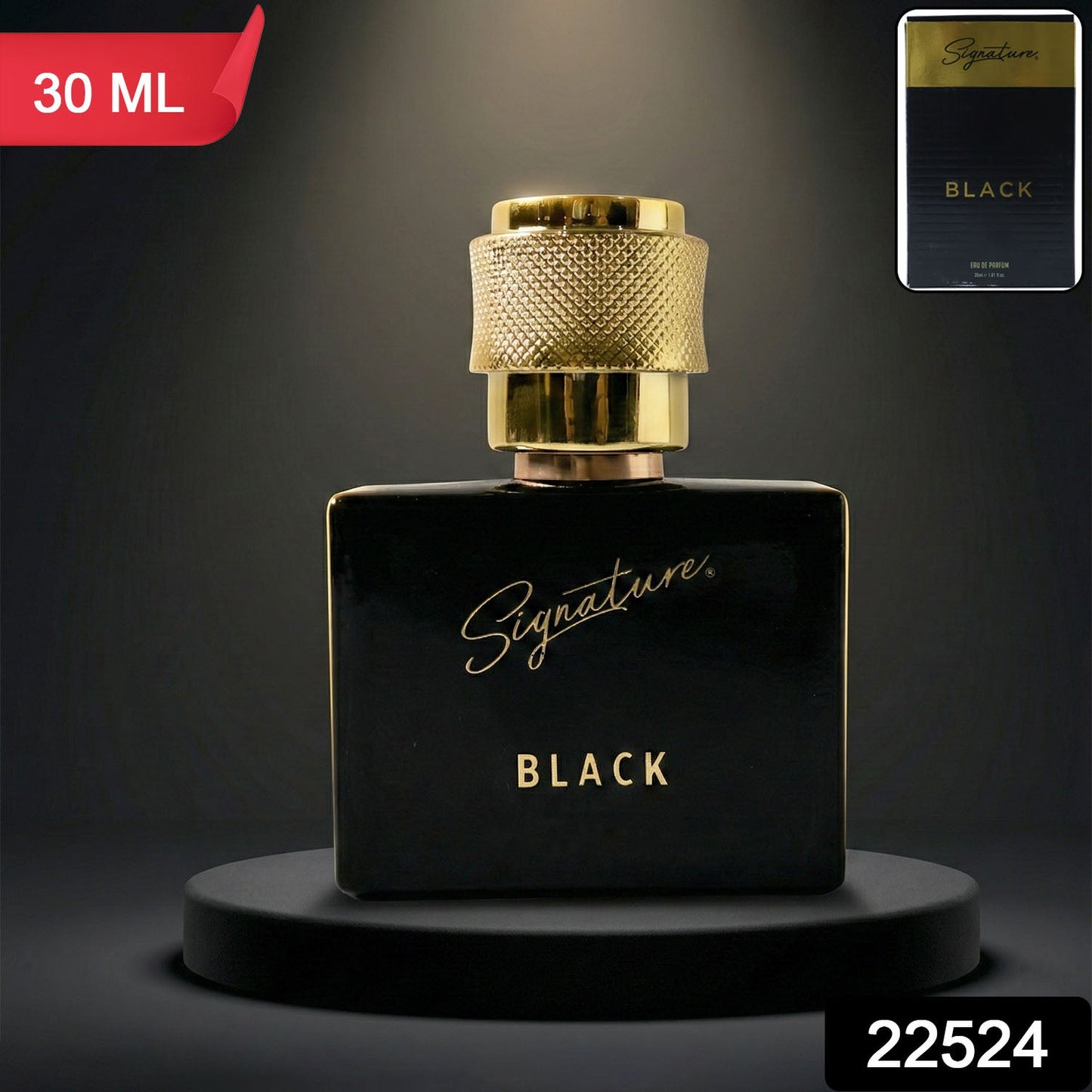 Premium perfume bottle design for Signature Black Eau De Parfum