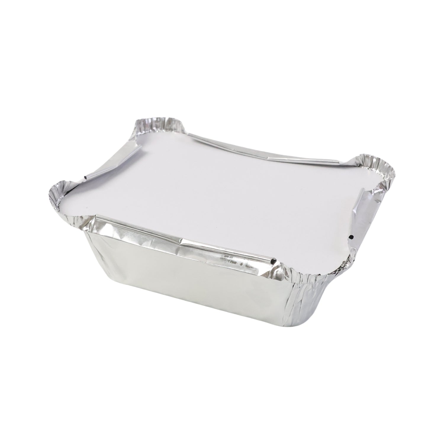 Disposable aluminium foil food boxes with tight crimp seal lids