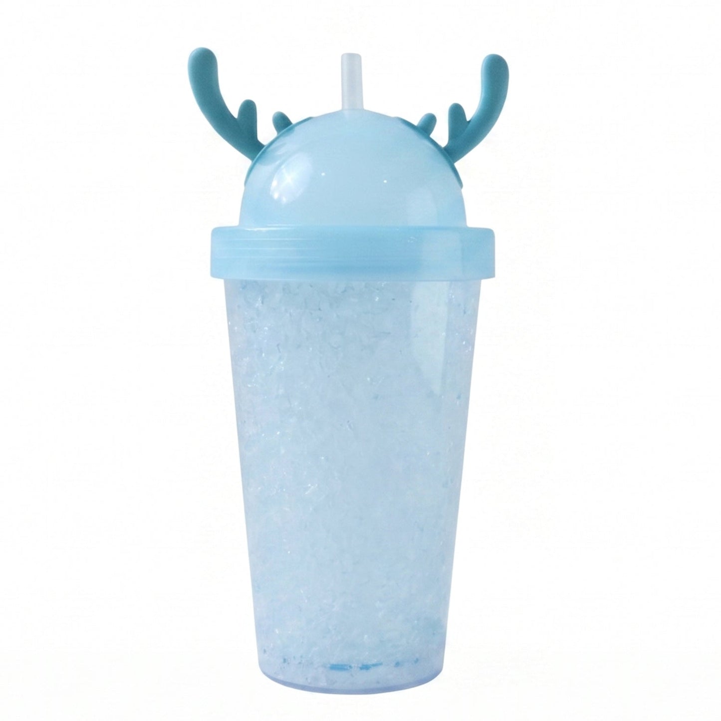 Reusable plastic tumbler with fun jelly design and handle