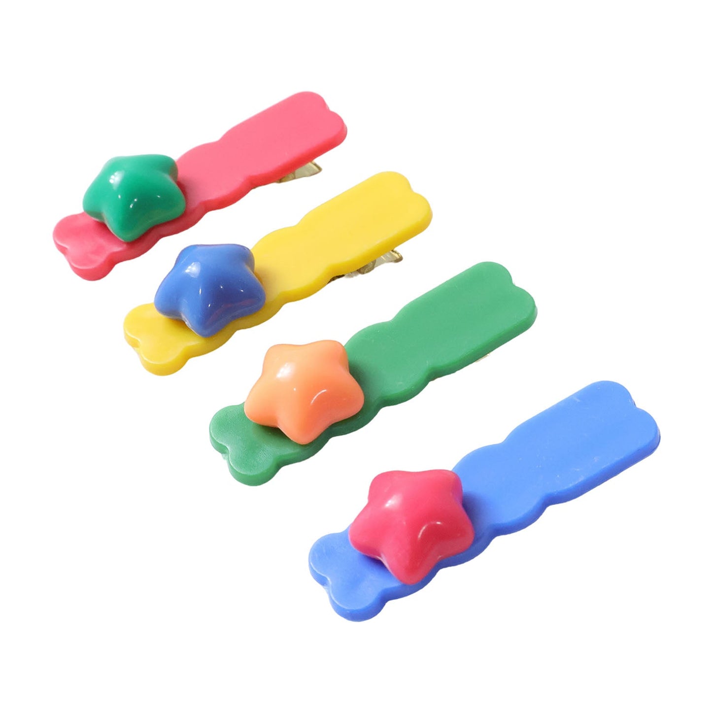 Colourful star hair clip combo set for trendy daily hair styling