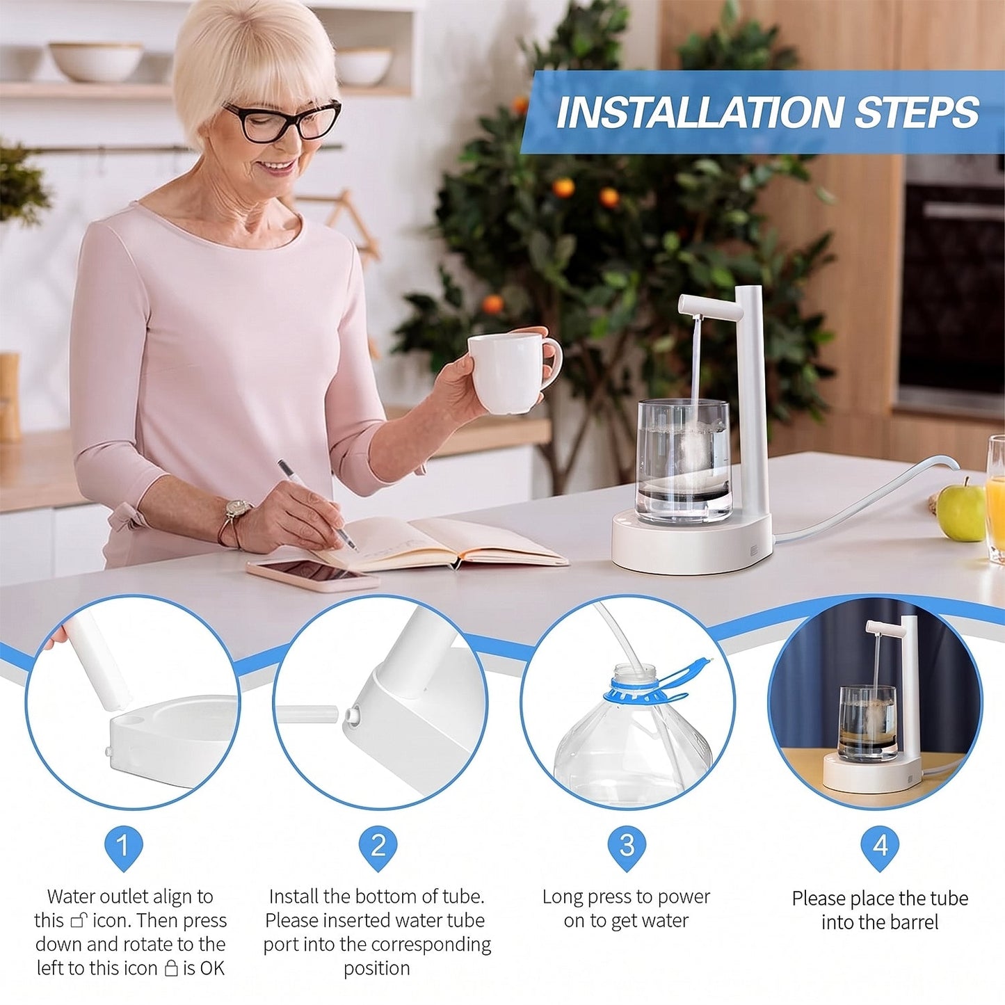 Unboxing the ChillPour automatic water dispenser, showing all included components and packaging.