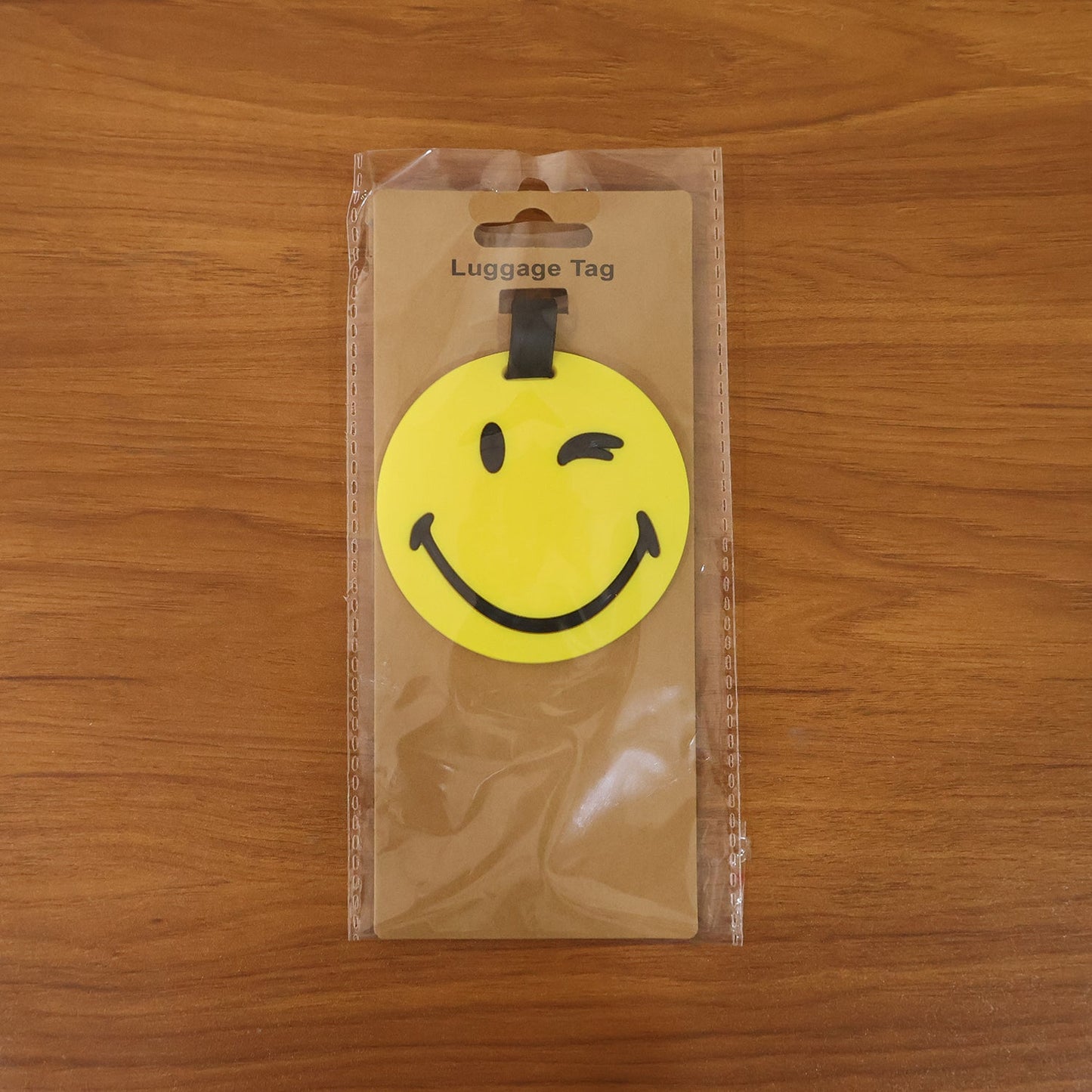 Stylish smiley face luggage tag for easy spotting