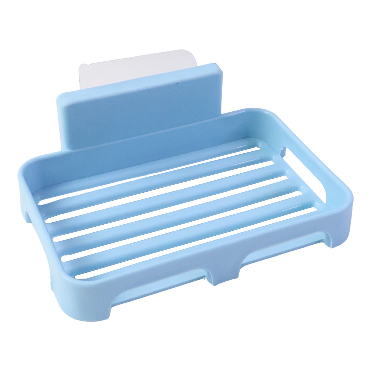 Side profile of plastic soap holder with adhesive backing
